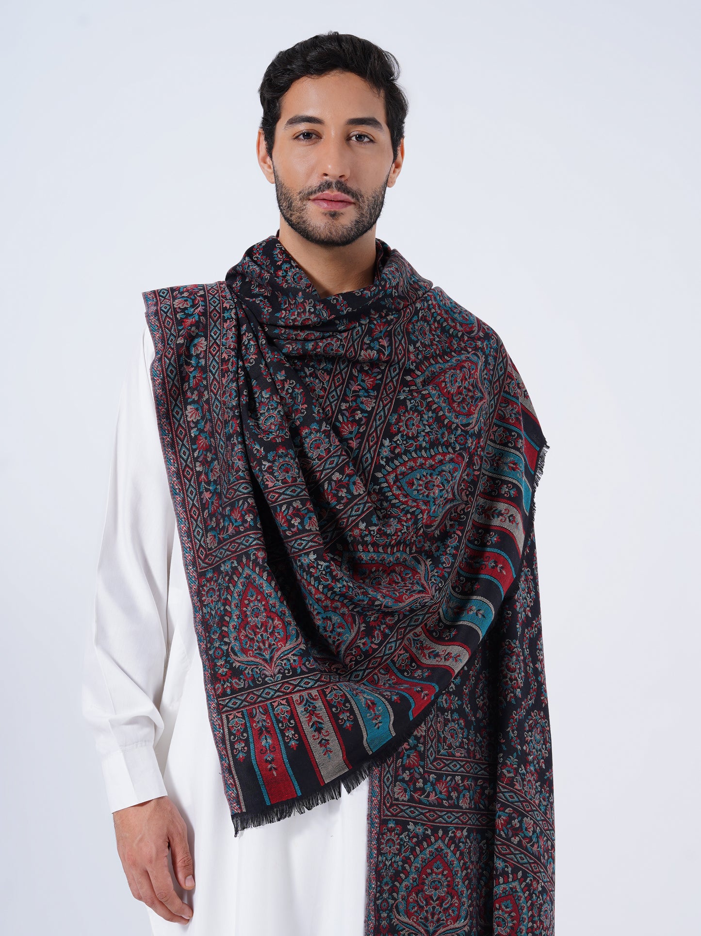 MEN'S FINE WOOL BLEND FULL SIZE SHAWL