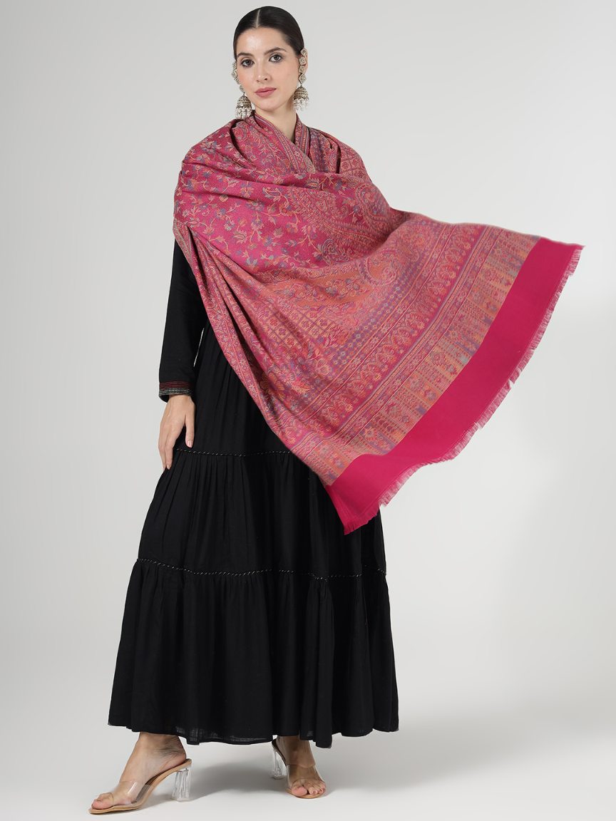 Women's Traditional Faux Pashmina Shawl - Fuchsia Dream | Extra Soft & Lightweight