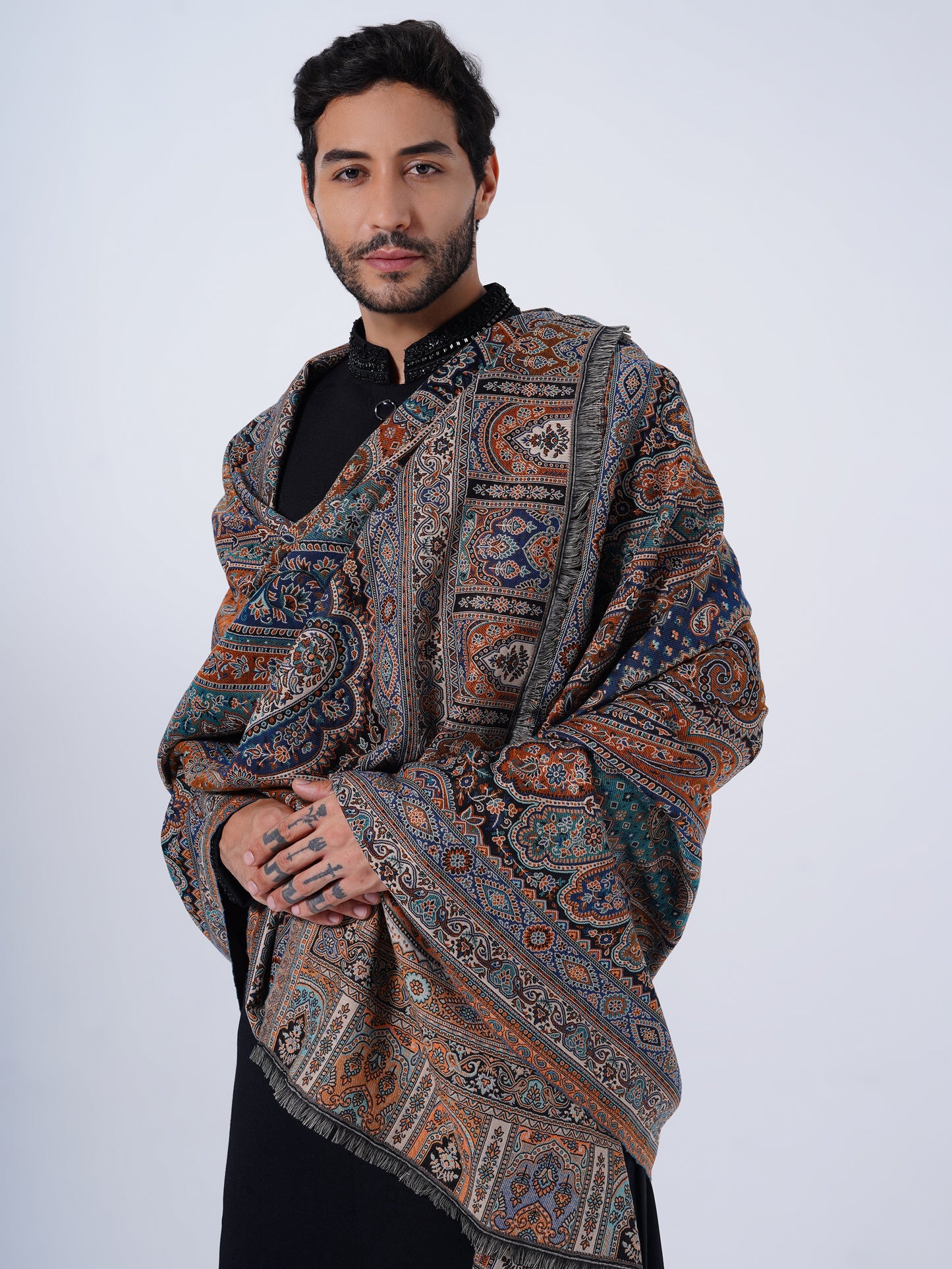 MEN'S TRADITIONAL POLY-FINE SHAWL -FULL -SIZE, SOFT