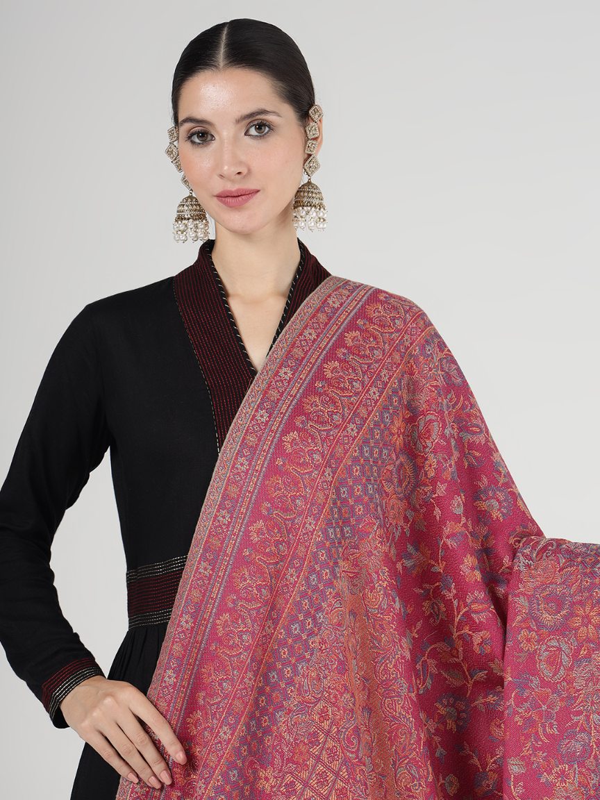 Women's Traditional Faux Pashmina Shawl - Fuchsia Dream | Extra Soft & Lightweight