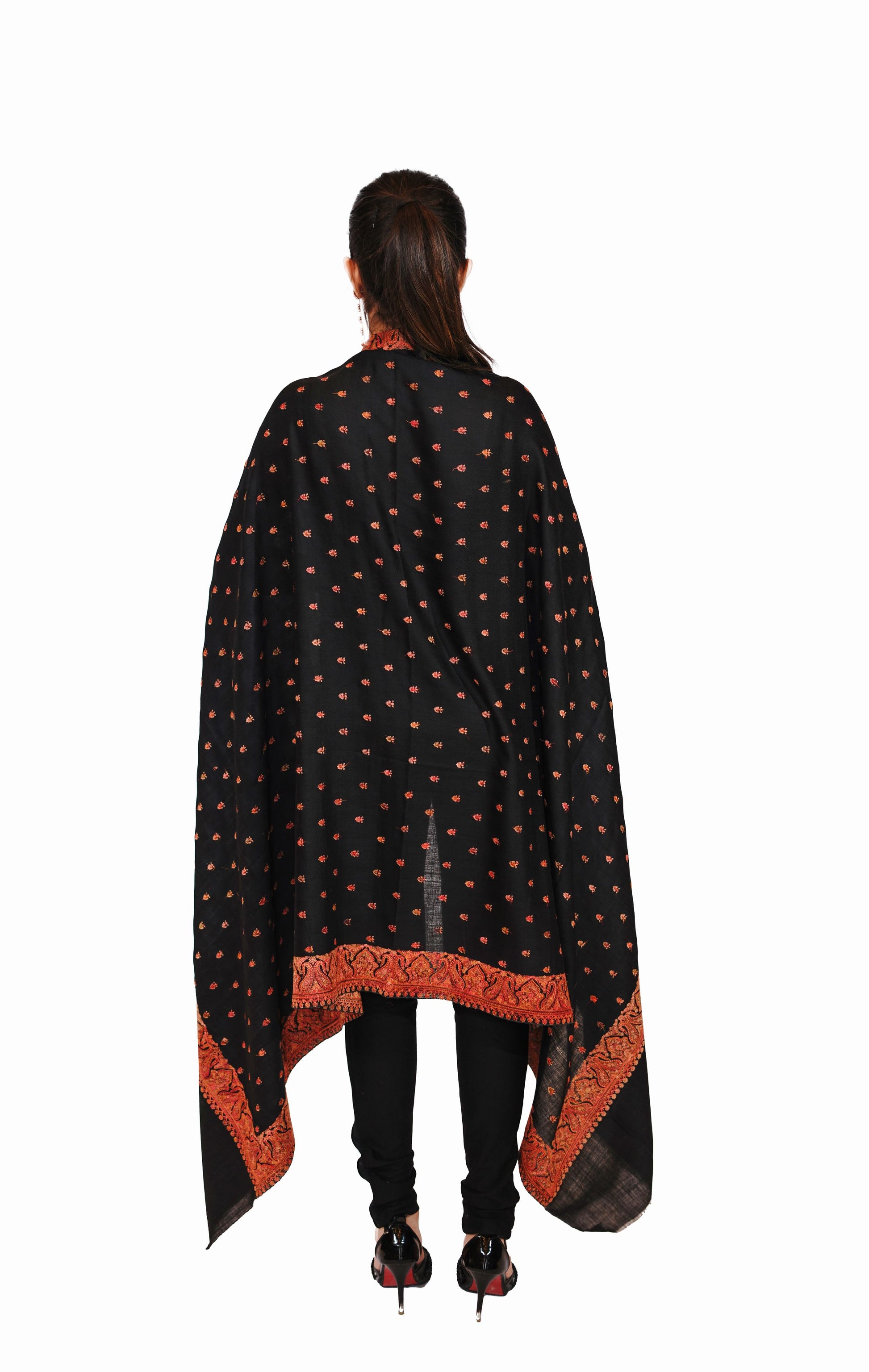 Heritage Booti Embroidered Woollen Shawl for Women
