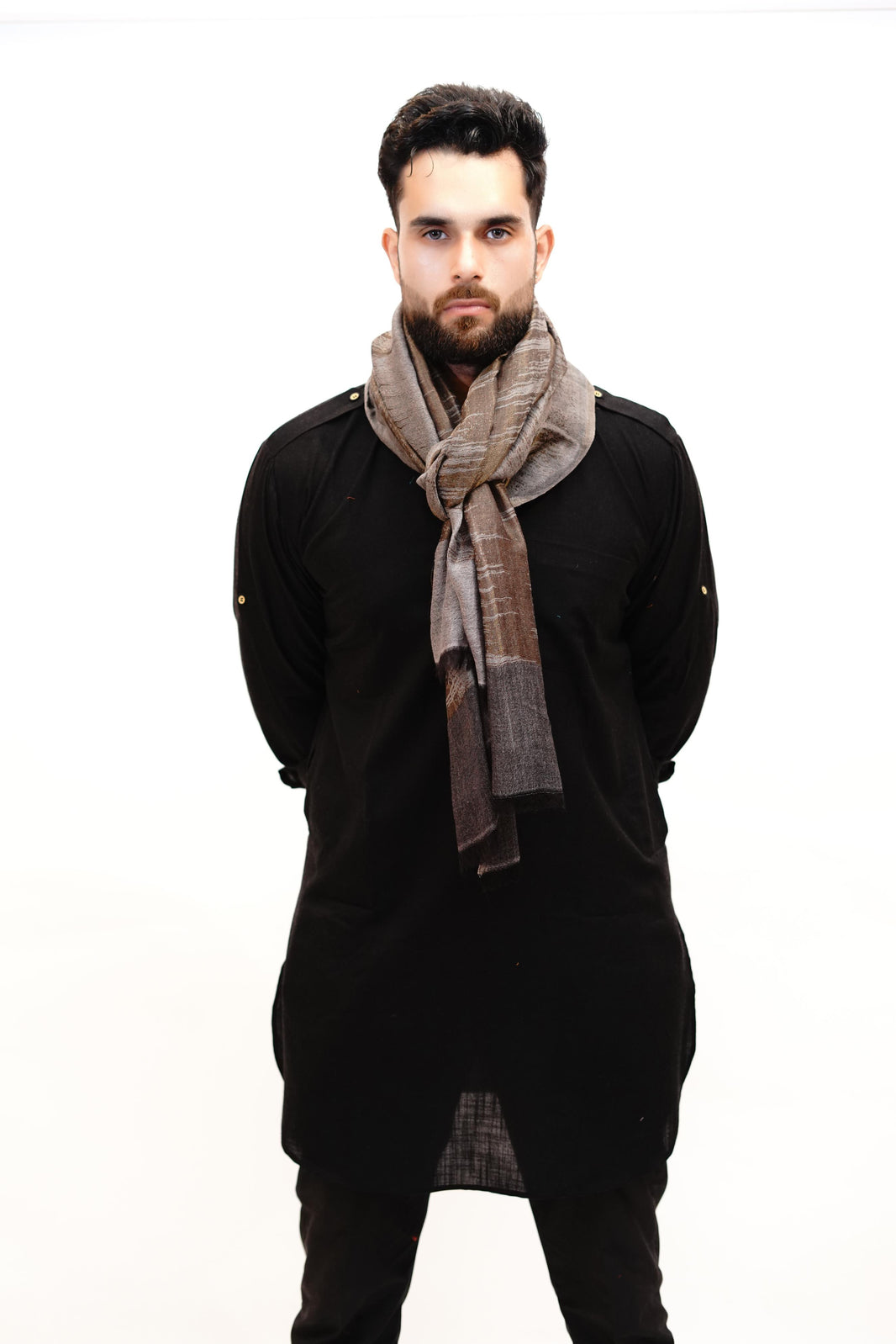Woollen Zari Stole for Men - Earthy Elegance | Extra Soft & Warm