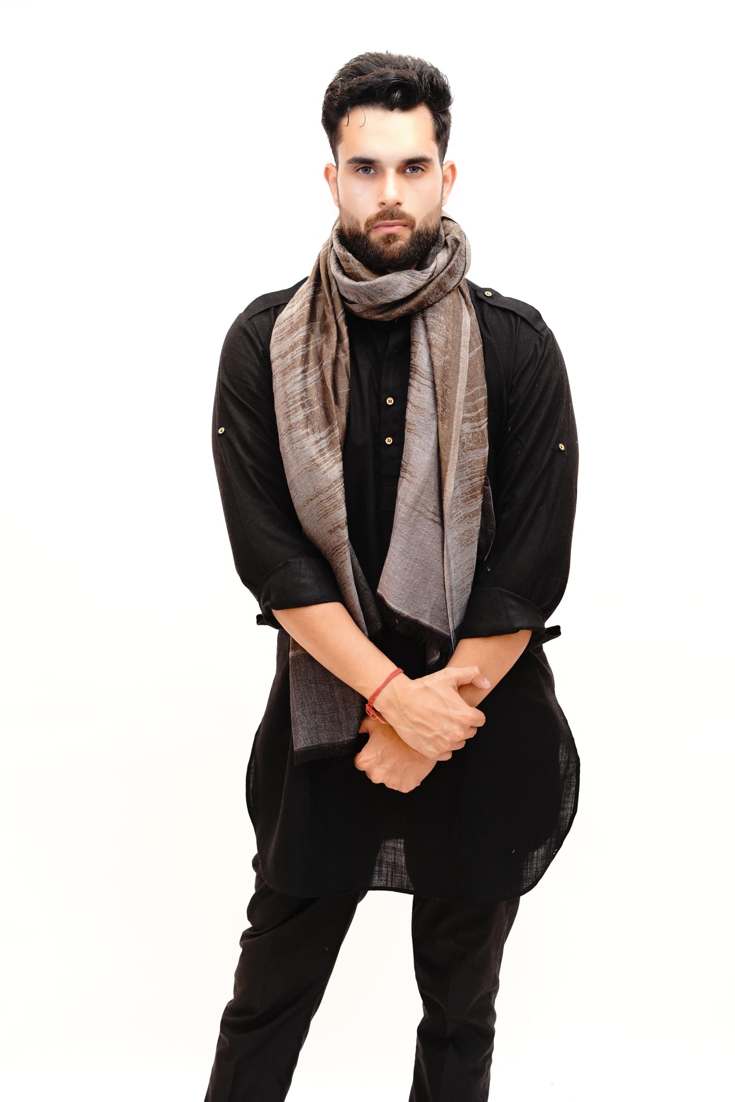 Woollen Zari Stole for Men - Earthy Elegance | Extra Soft & Warm