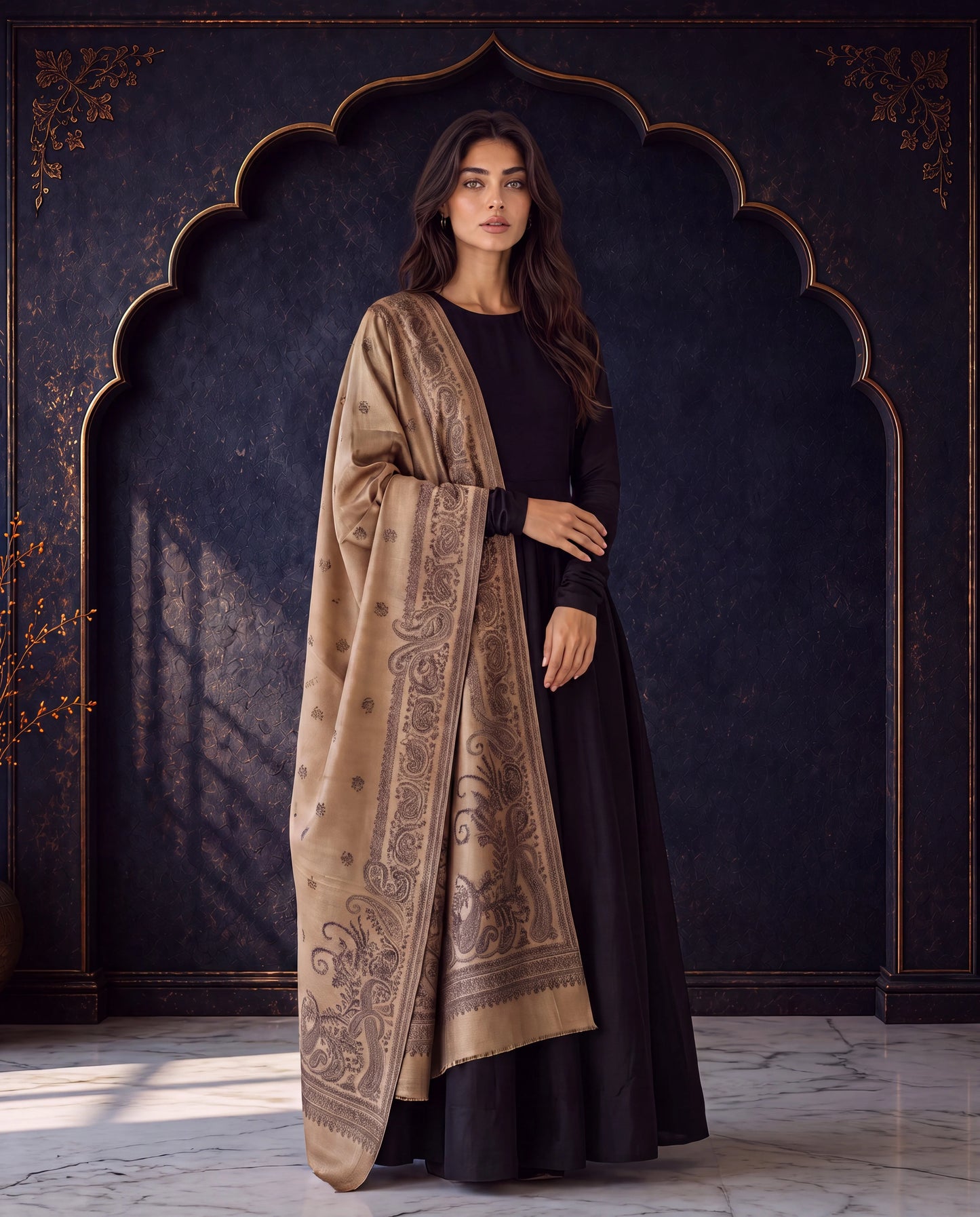 Ruby Royale Moonlight Reversible Zari Shawl