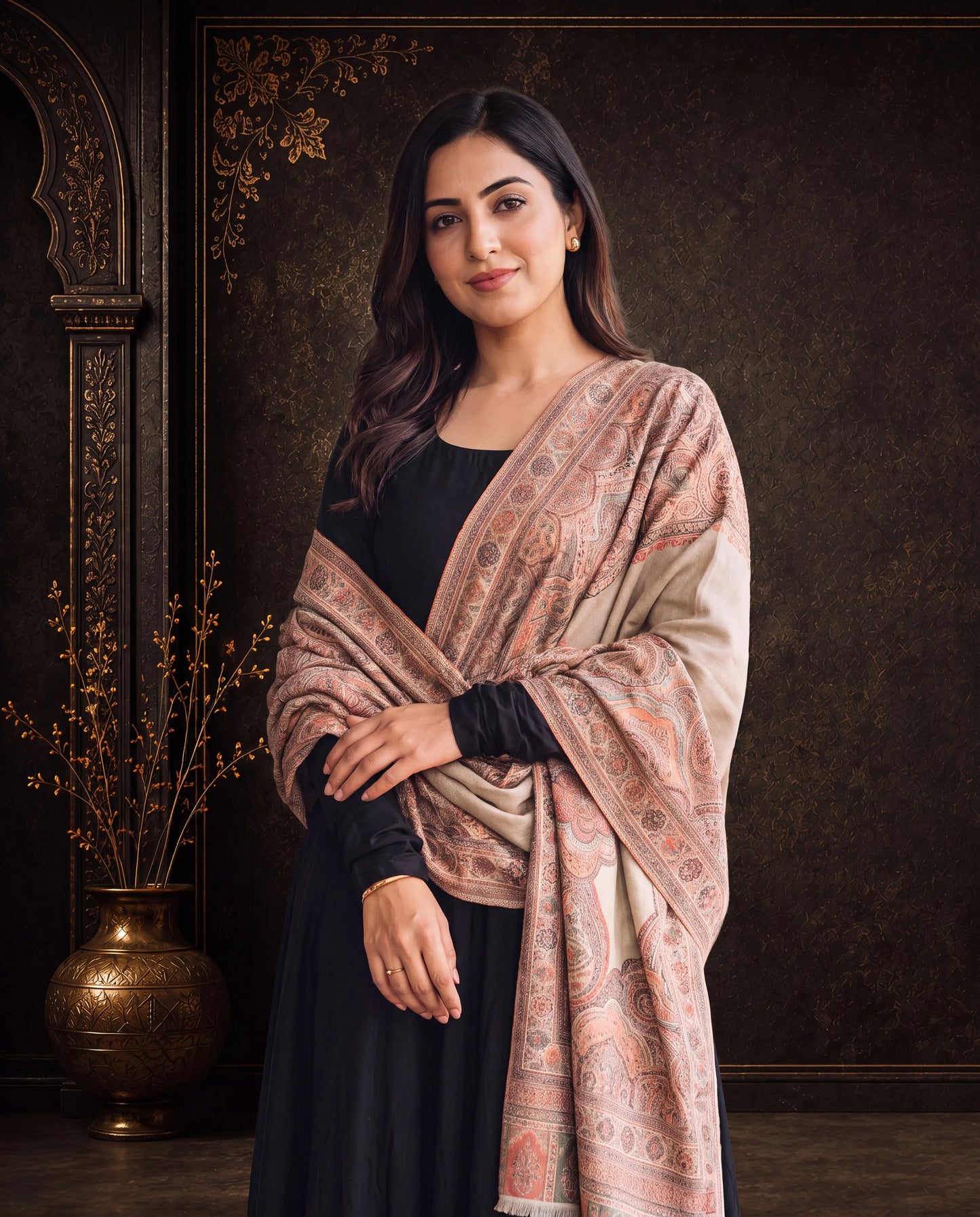 Royal Ivory Zari Blend Shawl