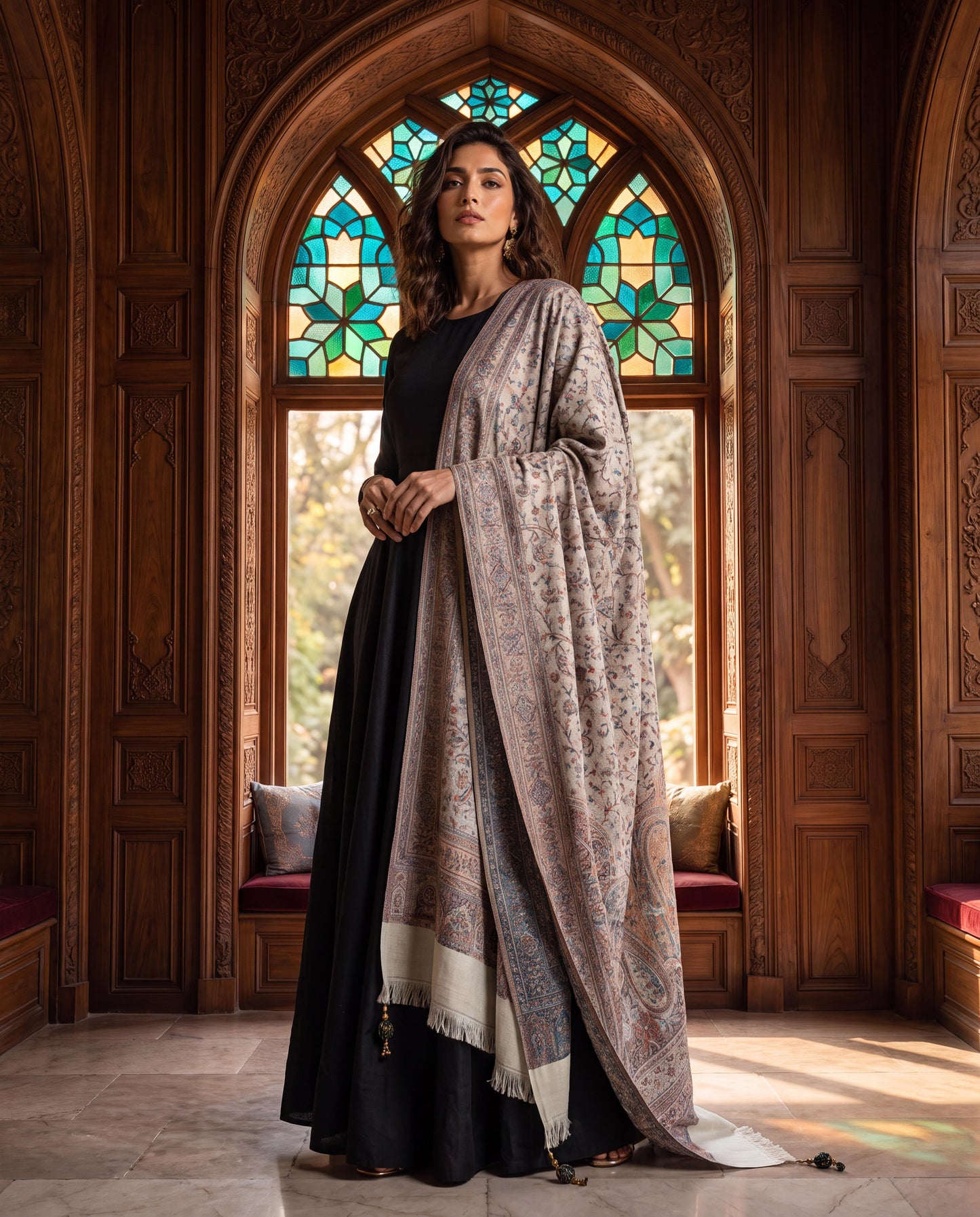 Ivory Heritage Paisley Moonlight Shawl
