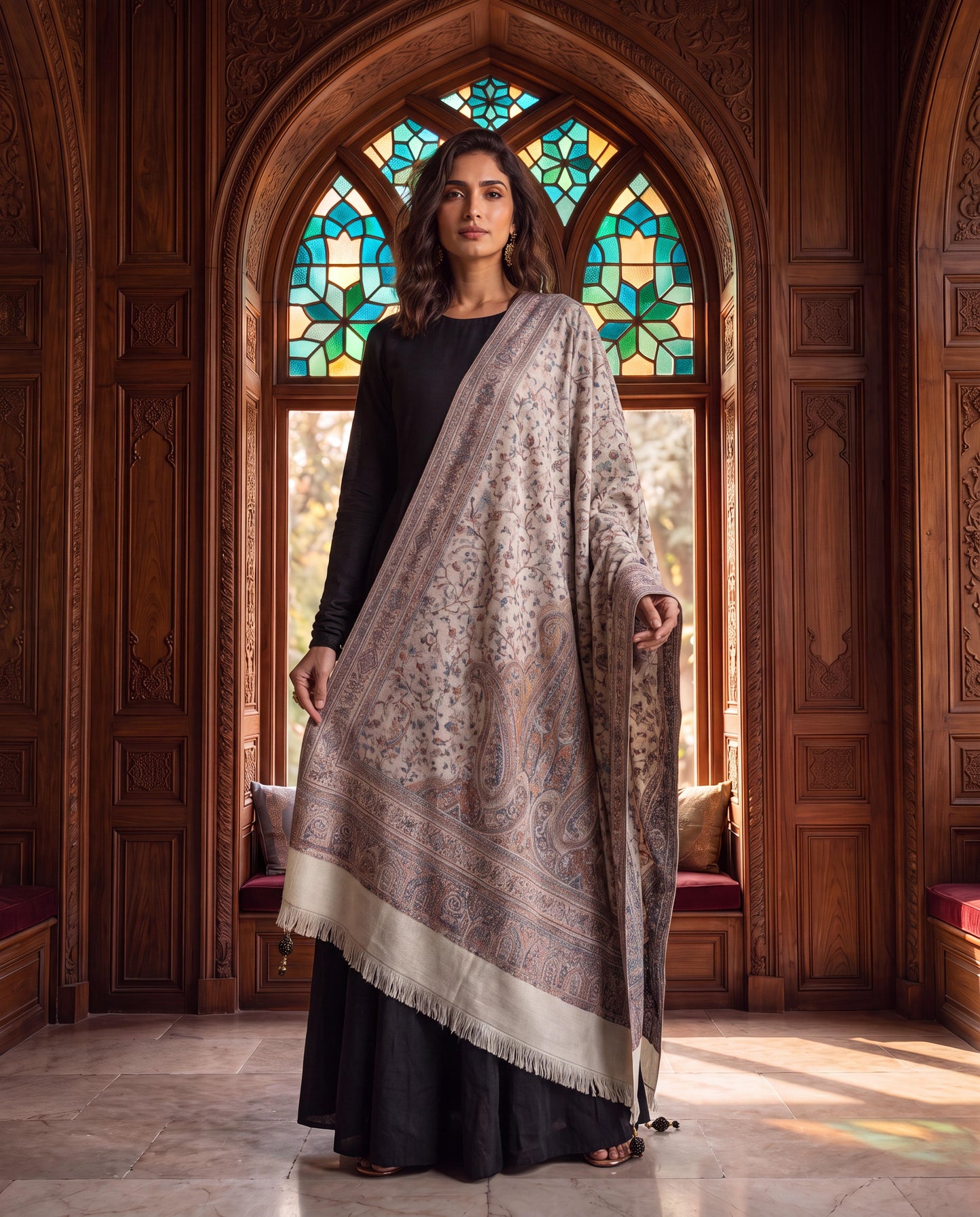 Ivory Heritage Paisley Moonlight Shawl