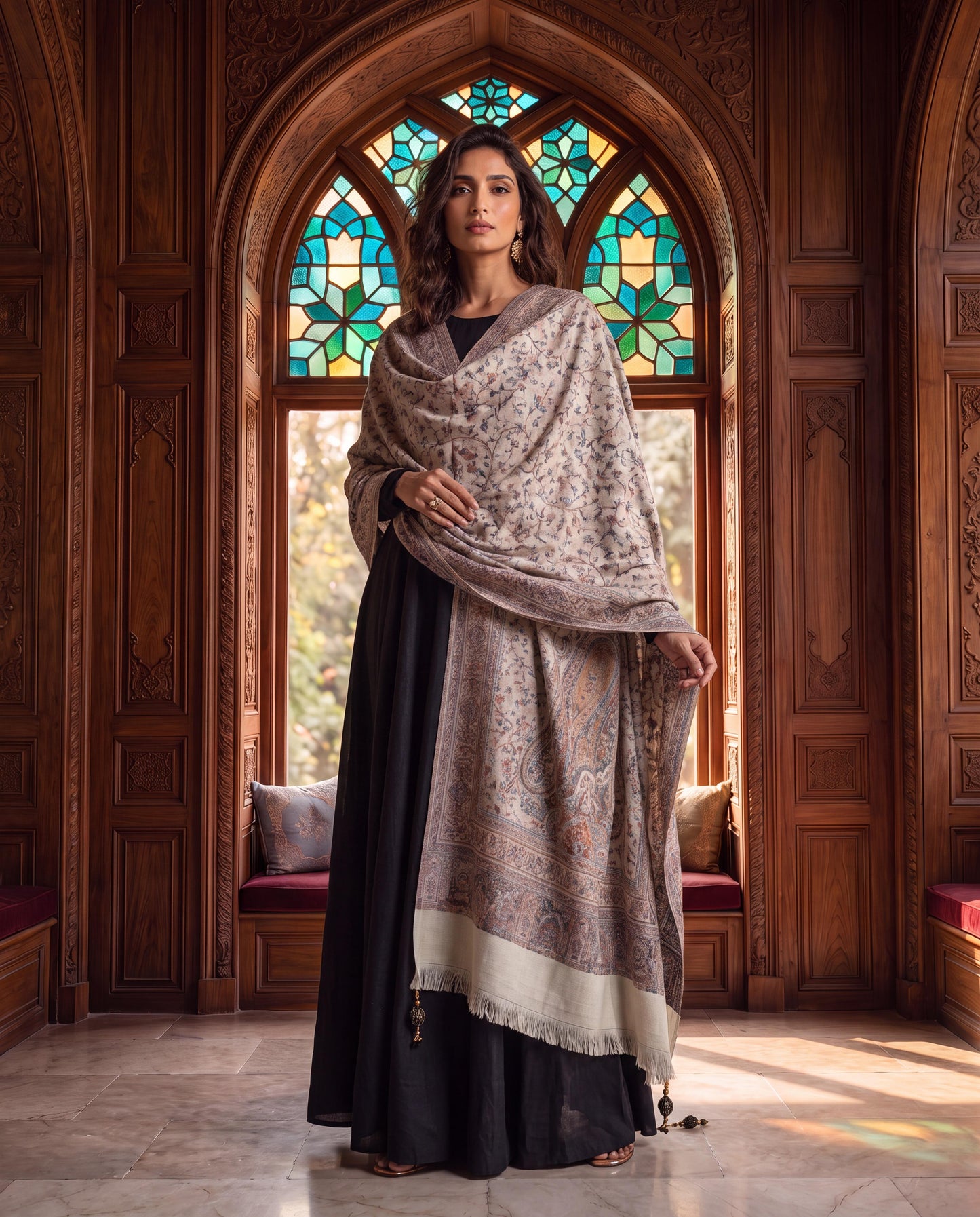 Ivory Heritage Paisley Moonlight Shawl