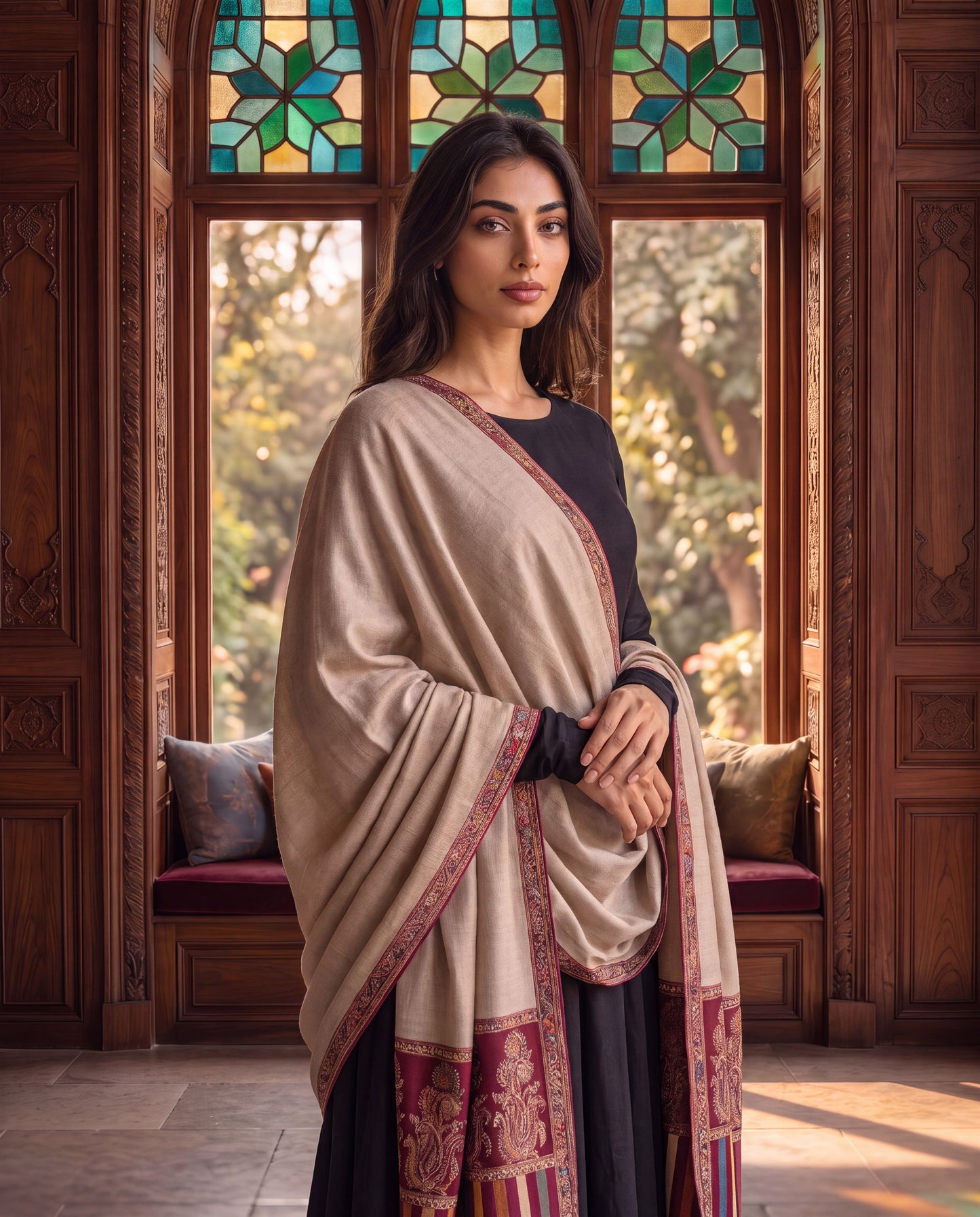 Royal Heritage Reversible Cotton Blend Shawl