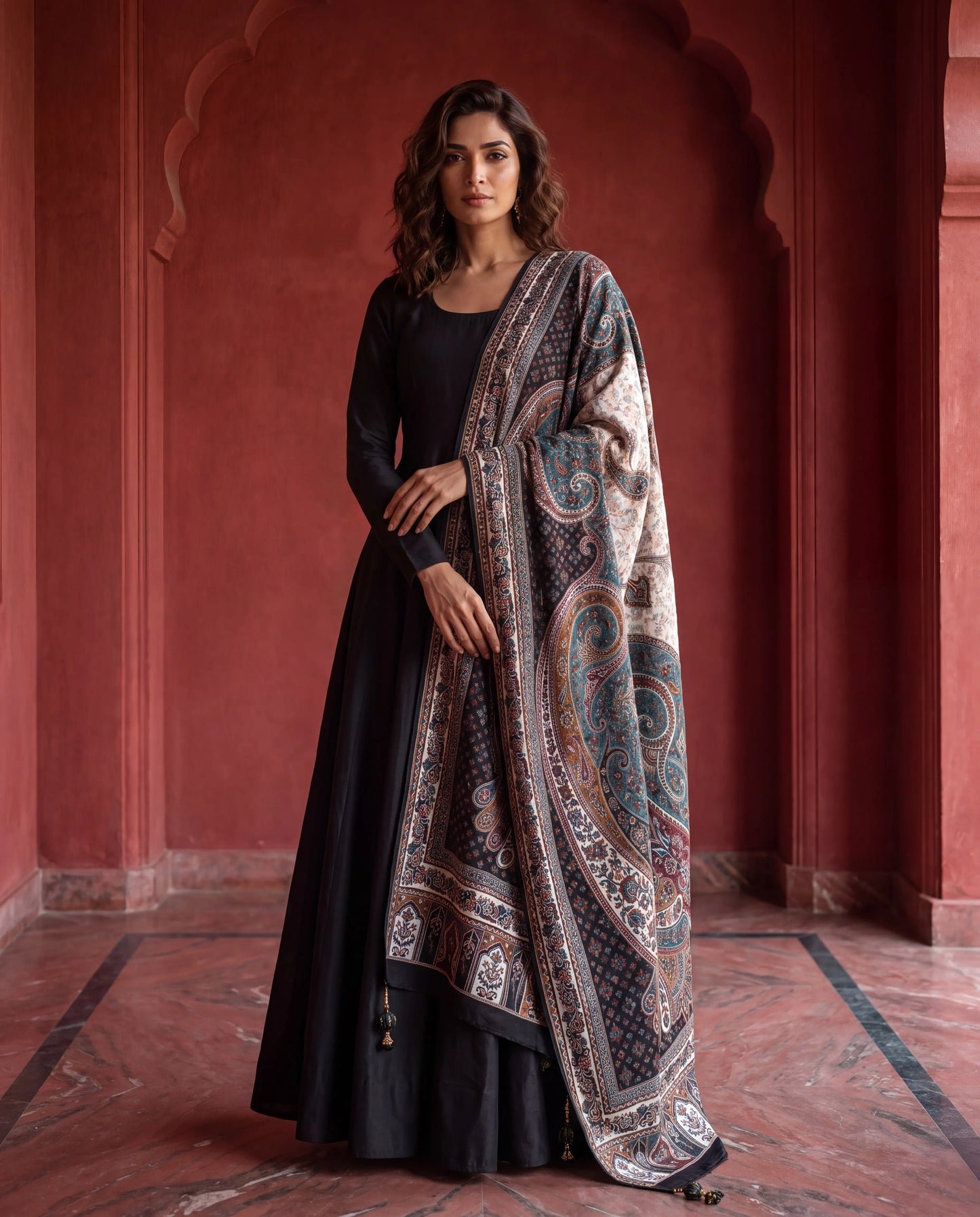 Multi-Modal Indian Silk Heritage Shawl