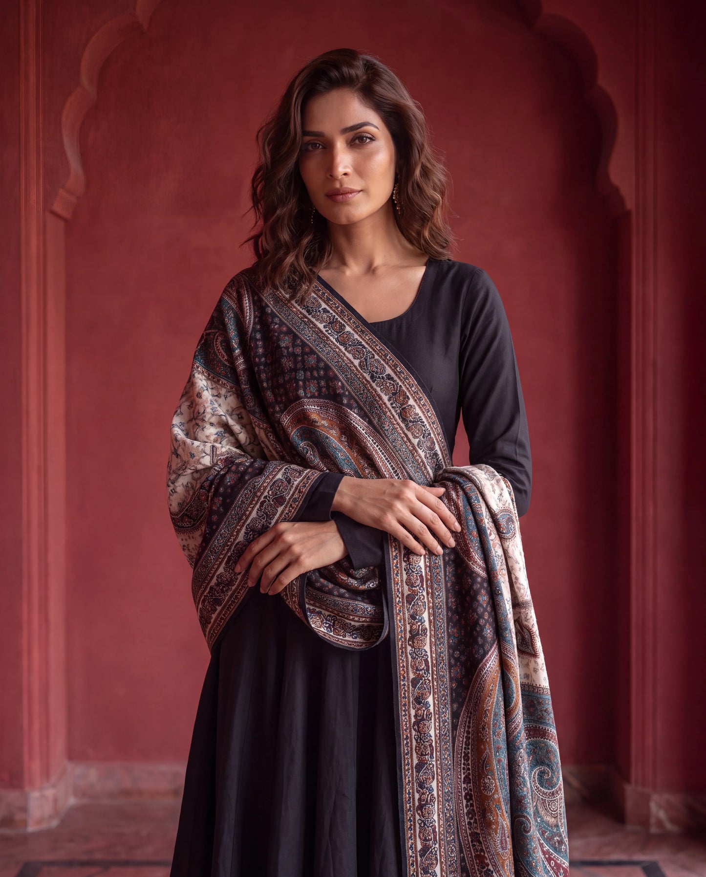 Multi-Modal Indian Silk Heritage Shawl