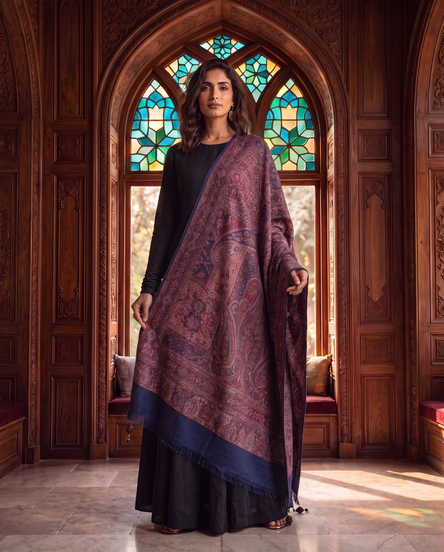 Ivory Heritage Paisley Moonlight Shawl