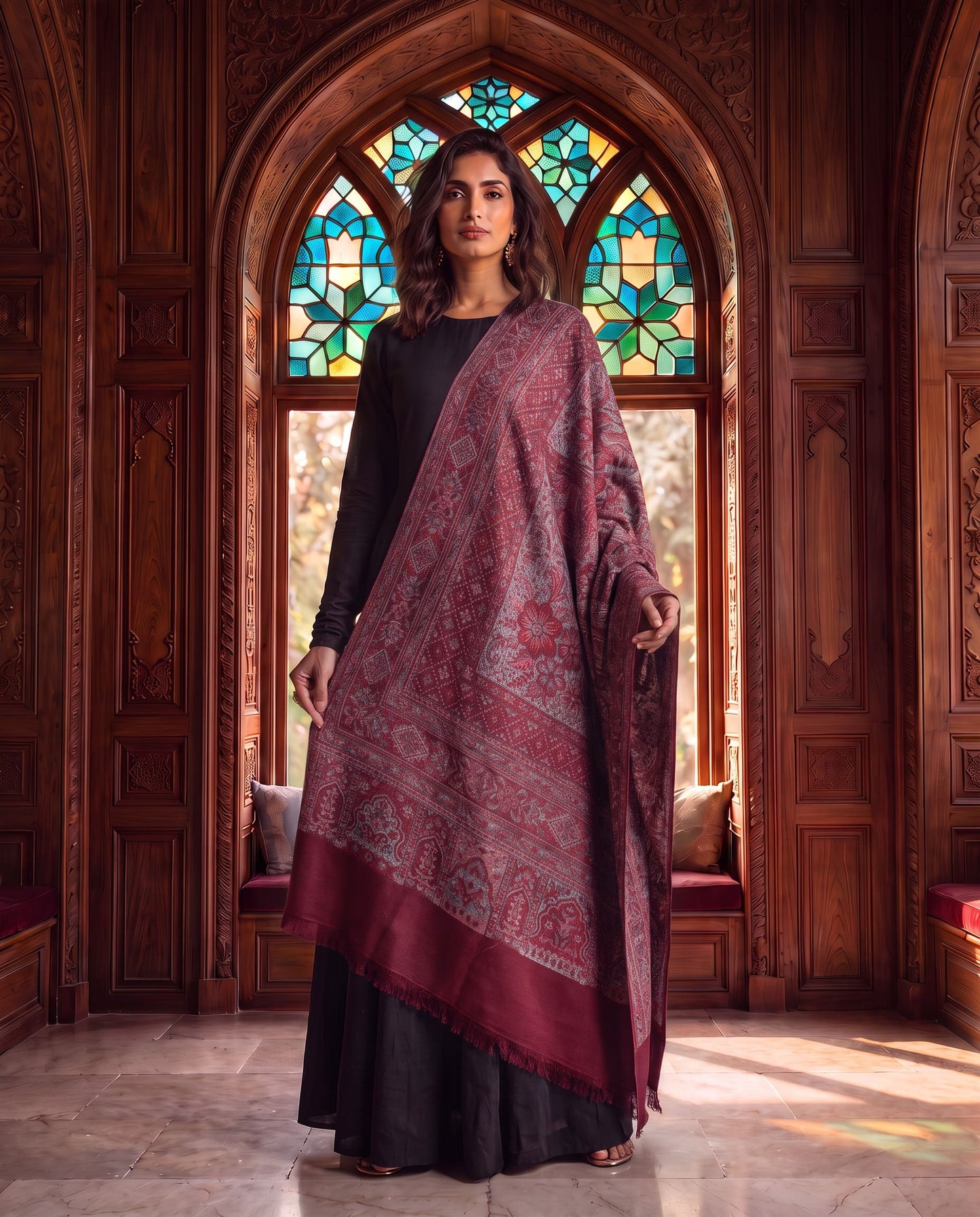 Ivory Heritage Paisley Moonlight Shawl
