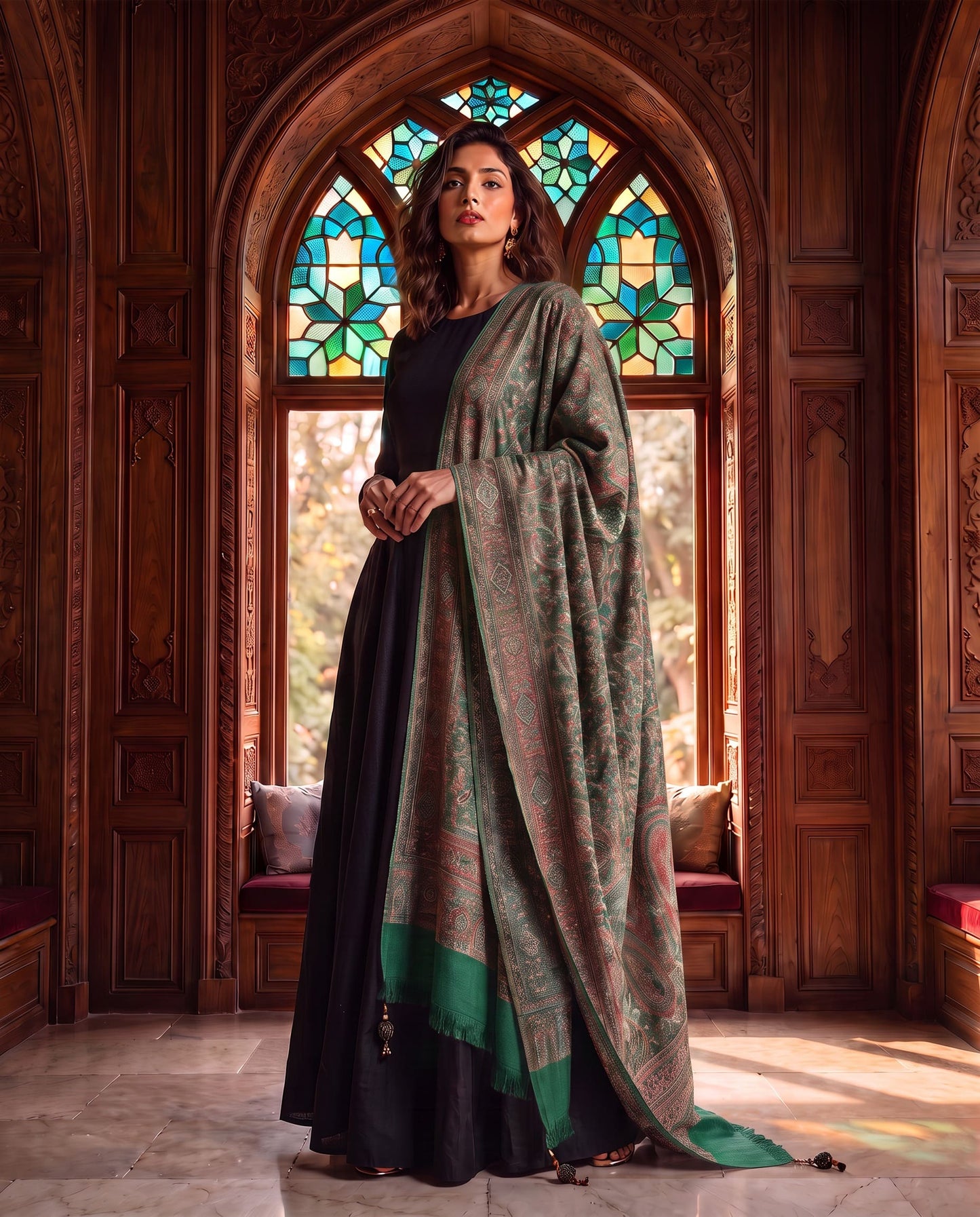 Ivory Heritage Paisley Moonlight Shawl