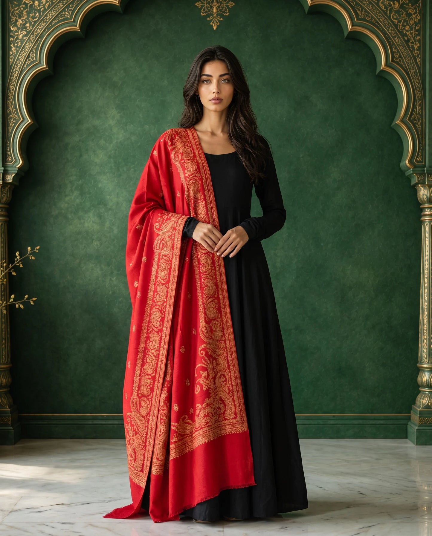 Ruby Royale Moonlight Reversible Zari Shawl