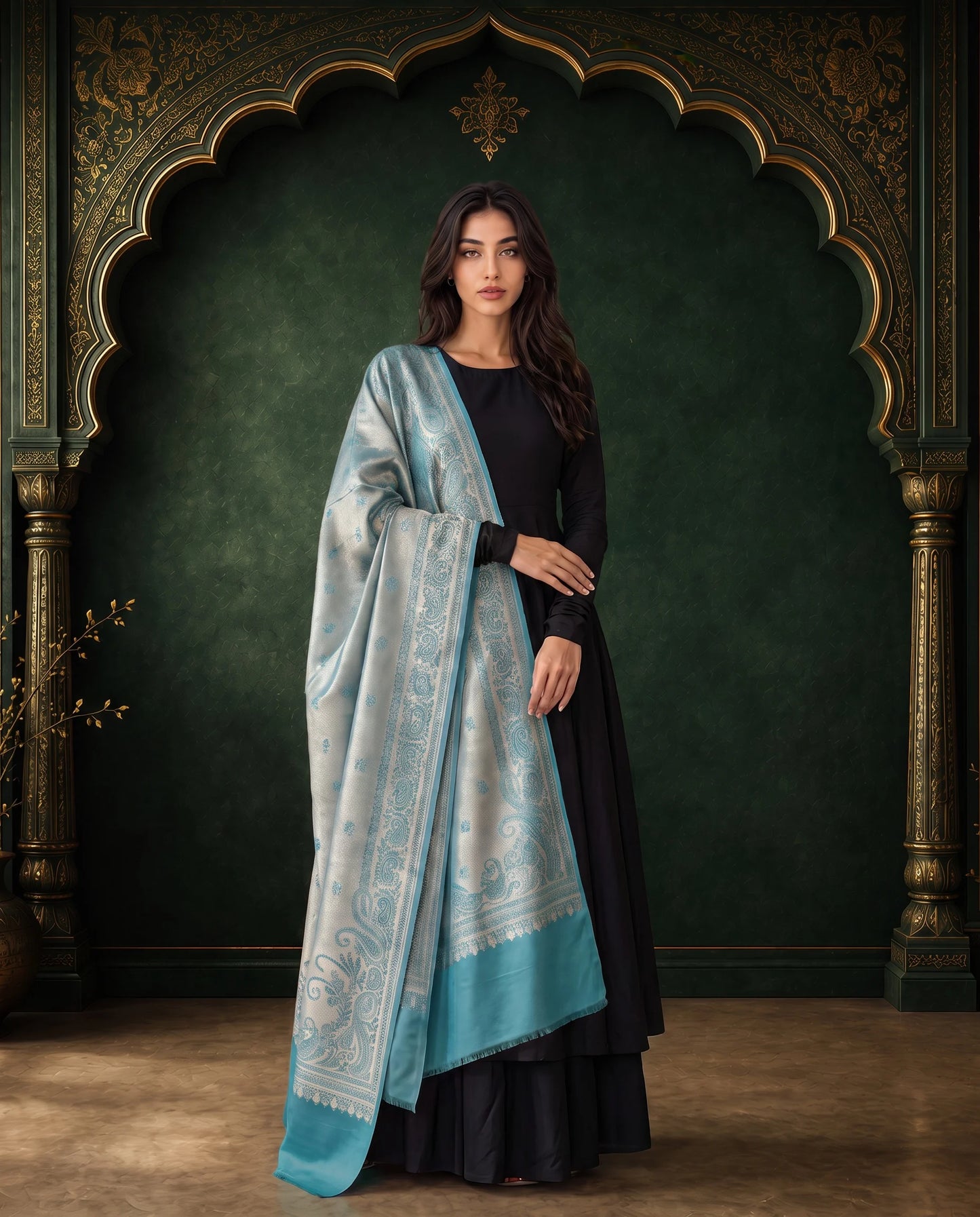 Ruby Royale Moonlight Reversible Zari Shawl