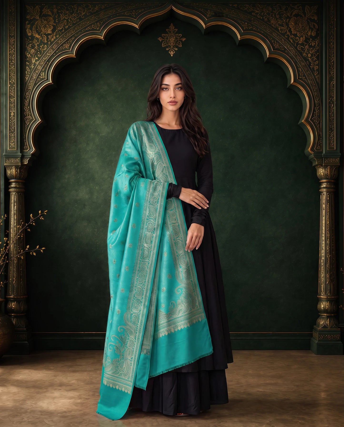 Ruby Royale Moonlight Reversible Zari Shawl