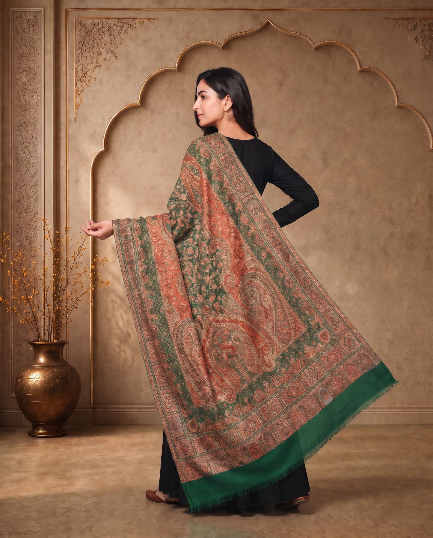 Royal Crimson Jamavar Shawl