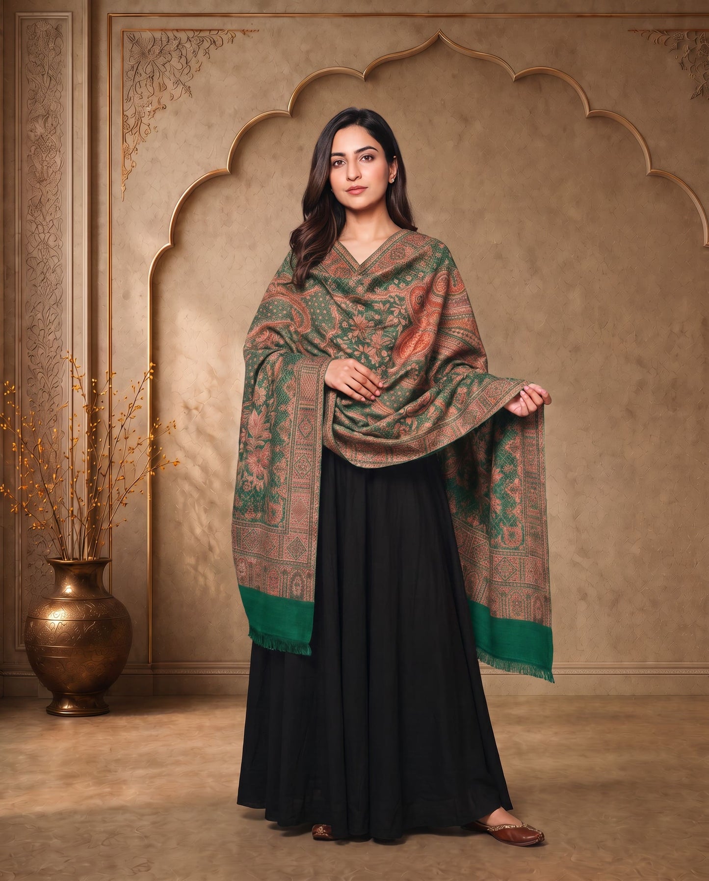 Royal Crimson Jamavar Shawl