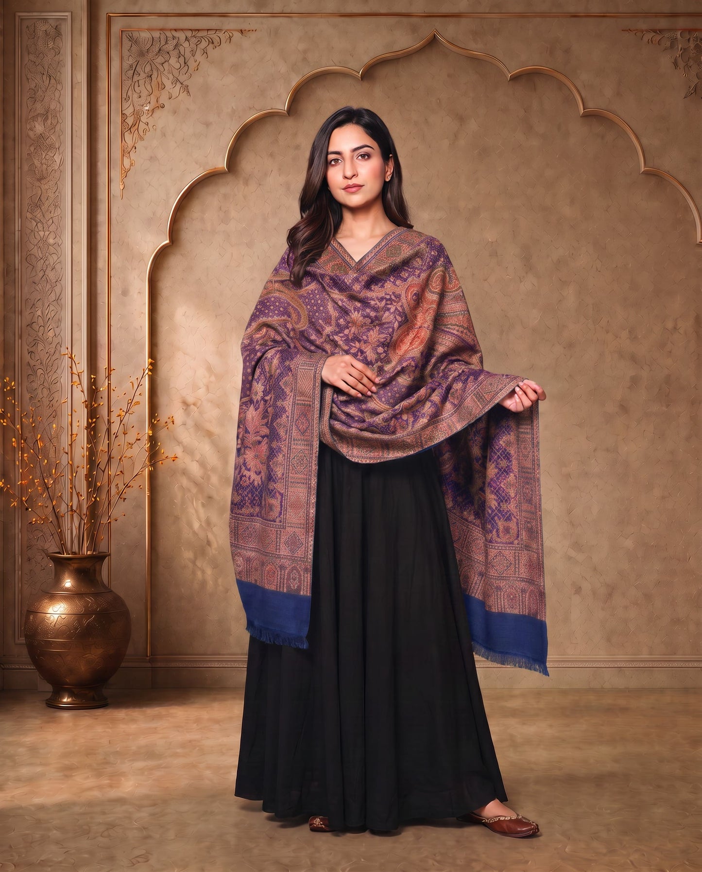 Royal Crimson Jamavar Shawl