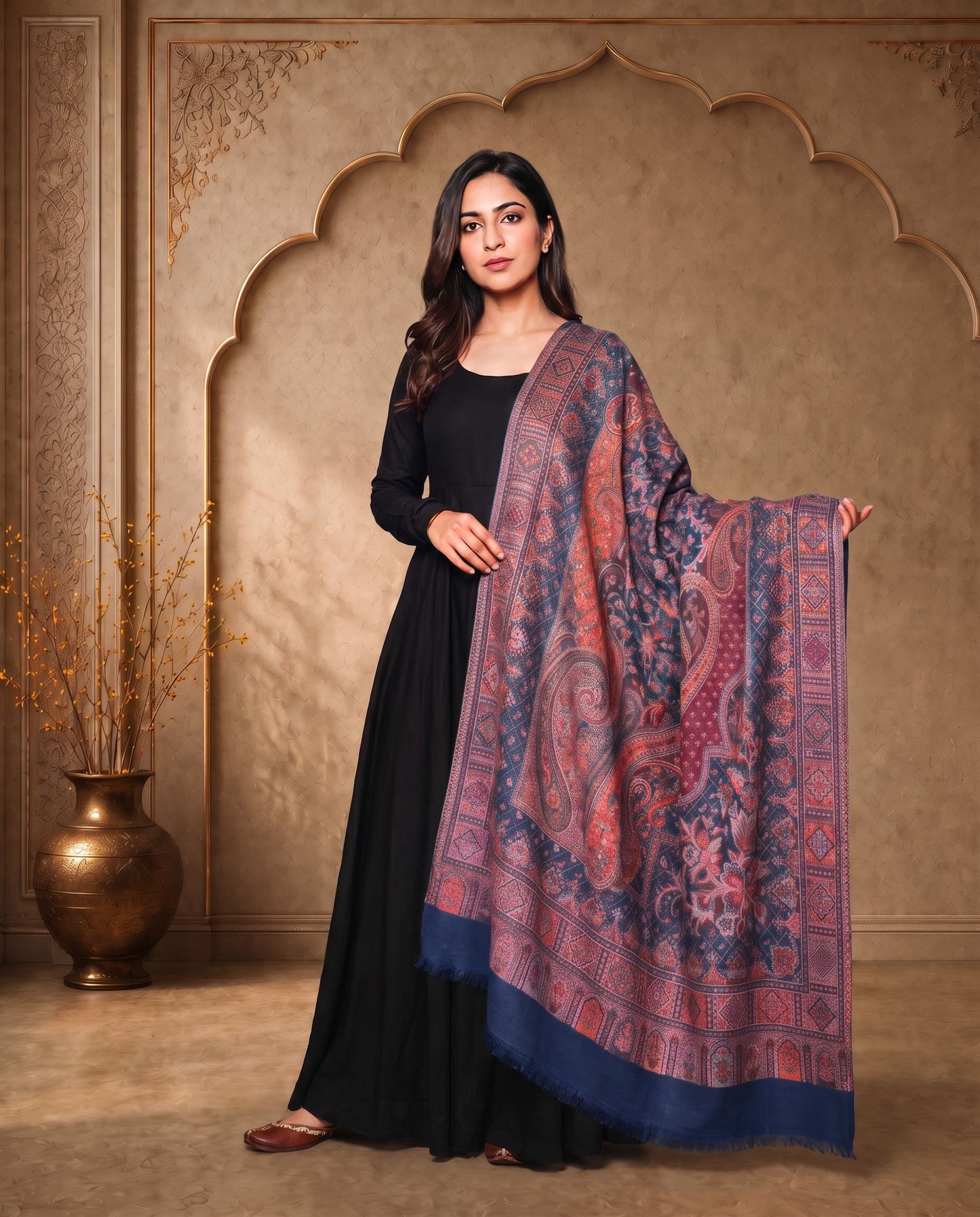 Royal Crimson Jamavar Shawl