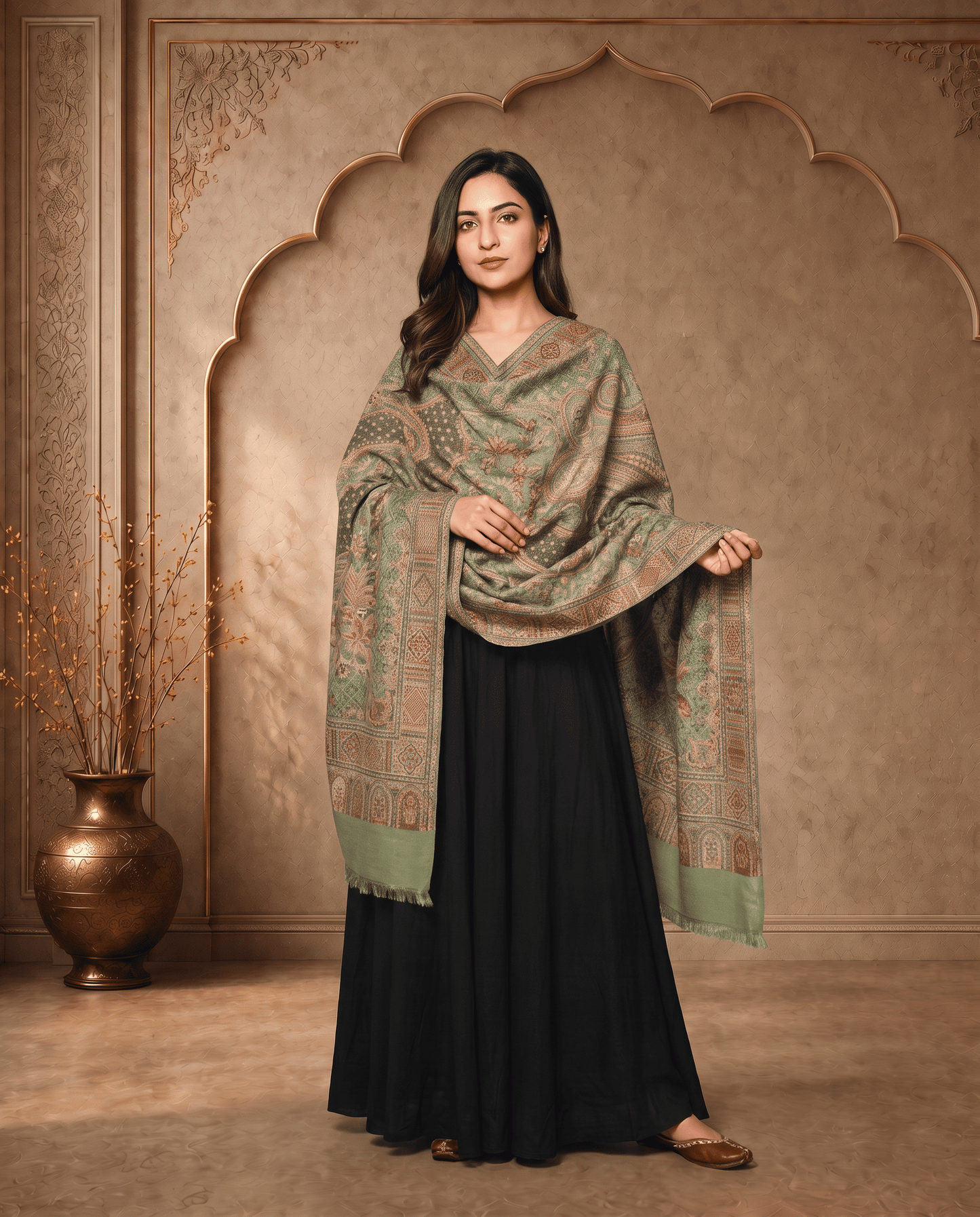 Royal Crimson Jamavar Shawl