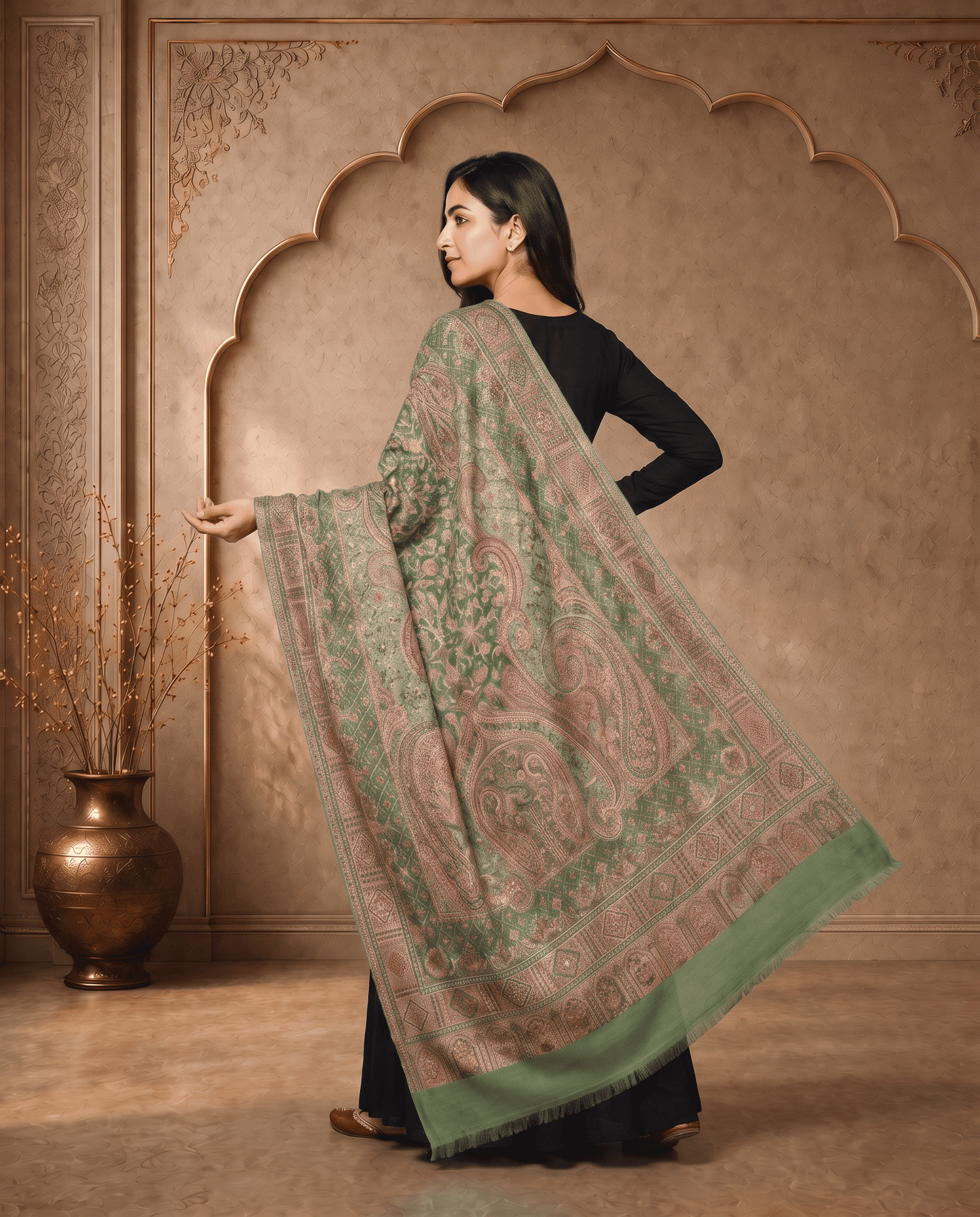 Royal Crimson Jamavar Shawl