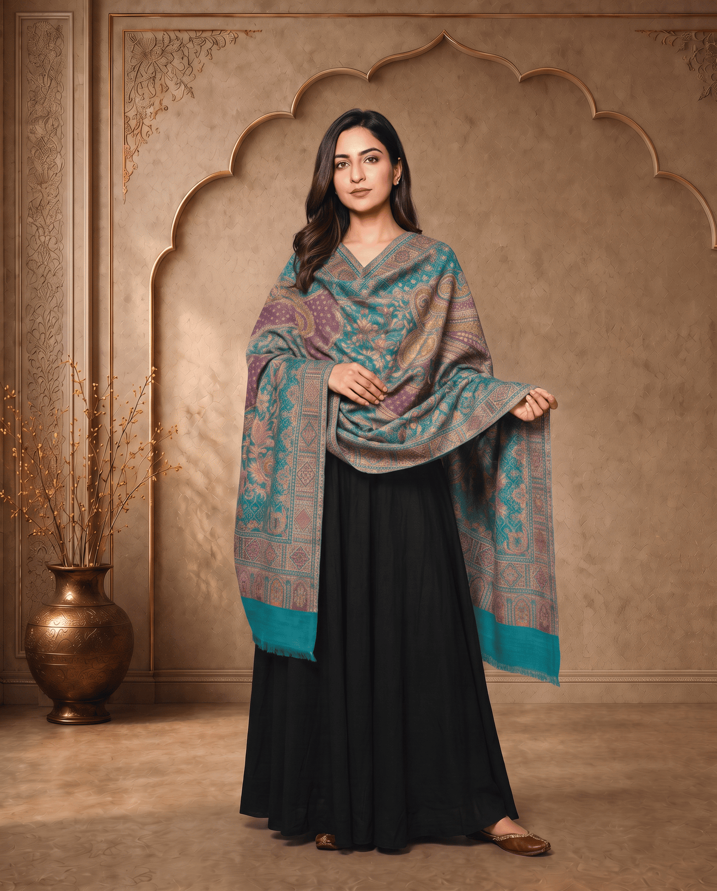 Royal Crimson Jamavar Shawl