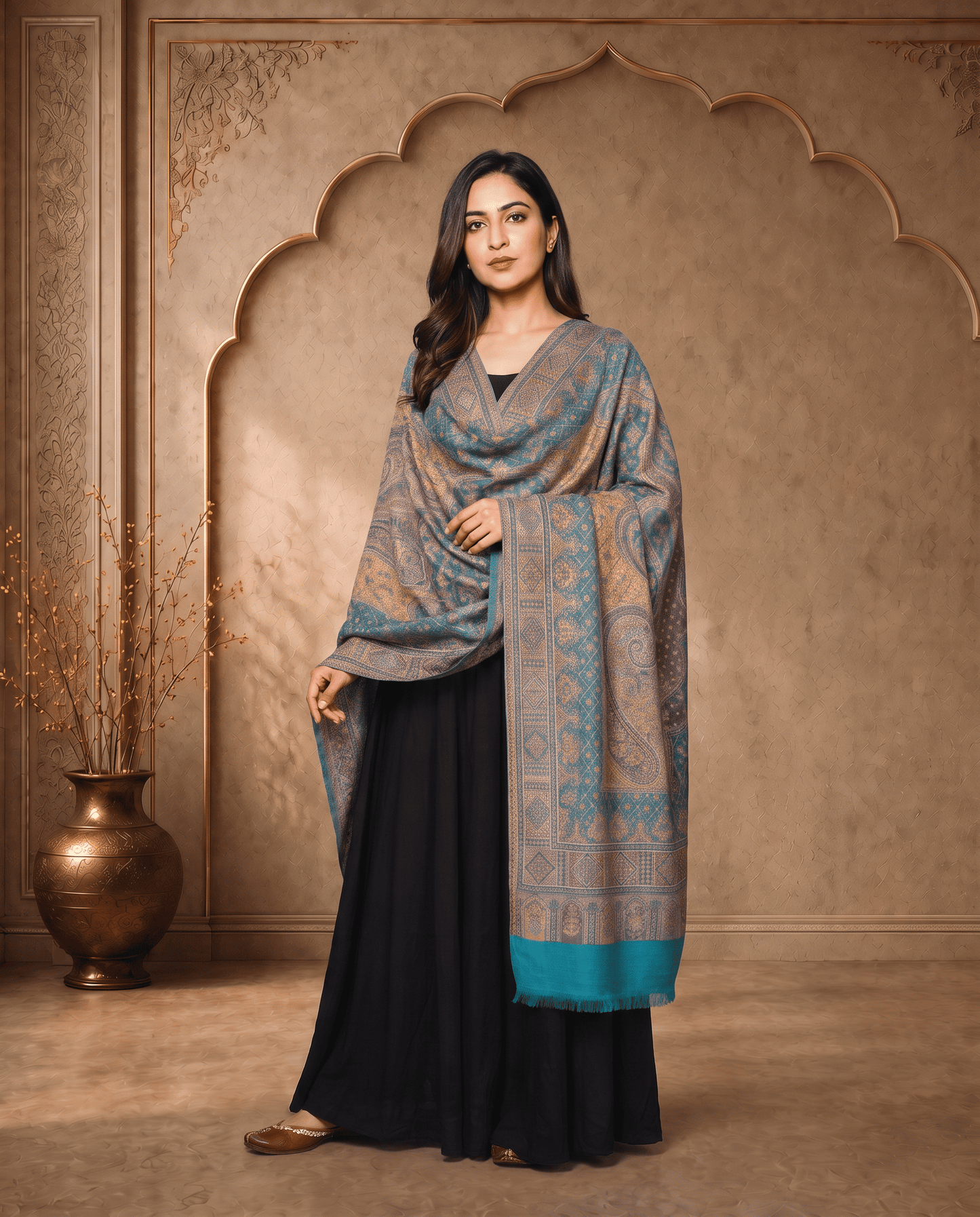 Royal Crimson Jamavar Shawl