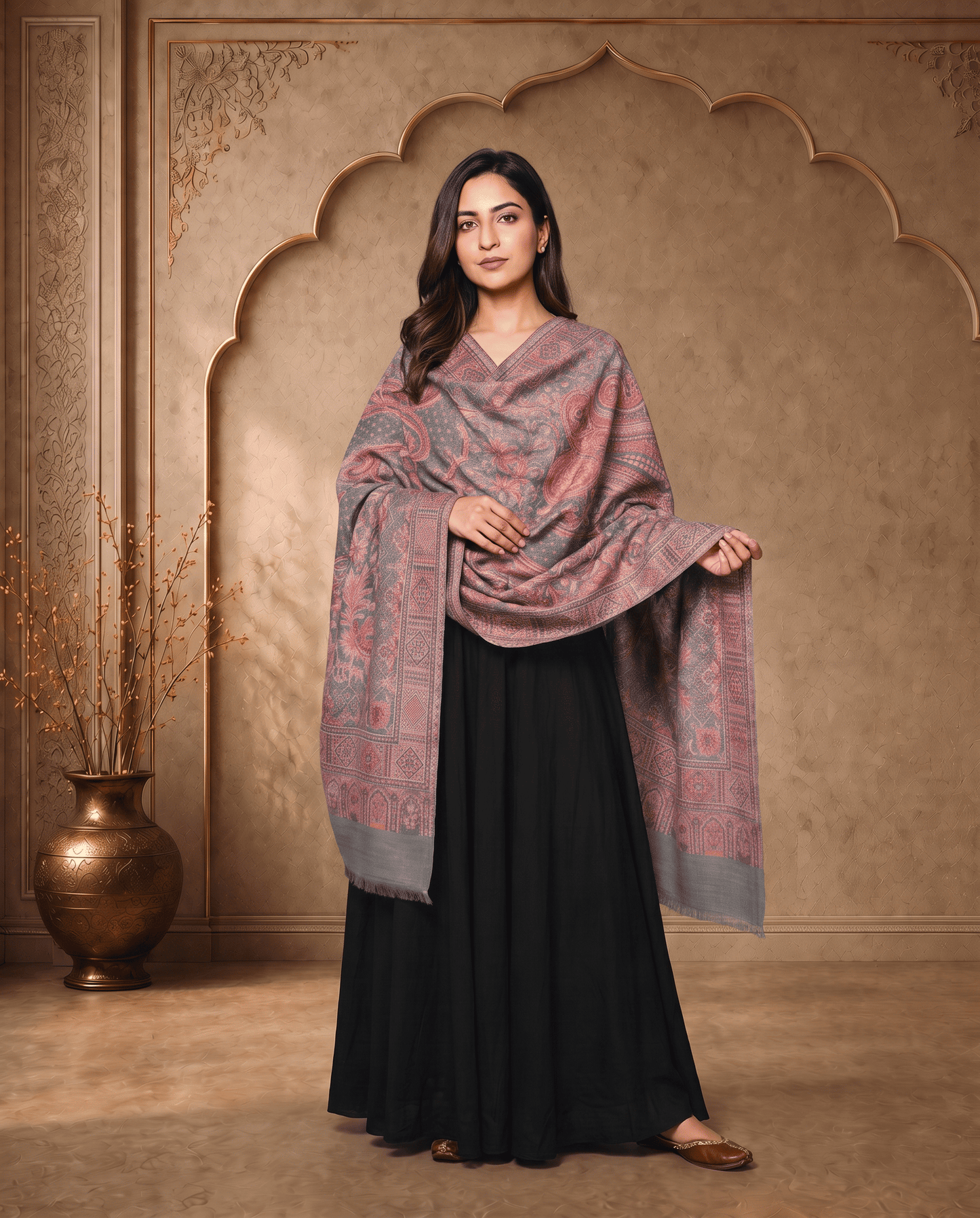 Royal Crimson Jamavar Shawl