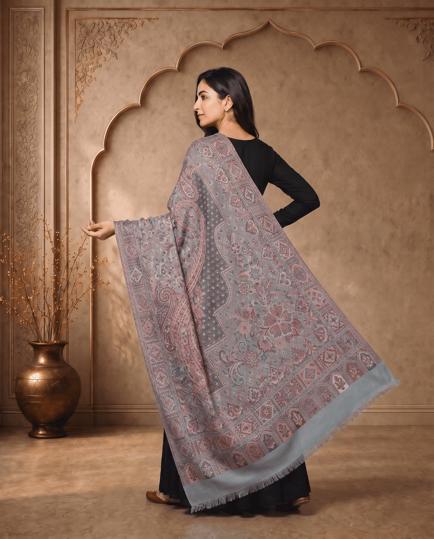 Royal Crimson Jamavar Shawl