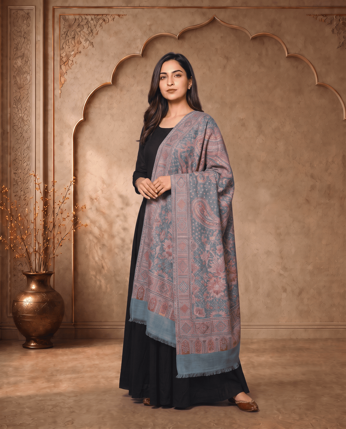 Royal Crimson Jamavar Shawl