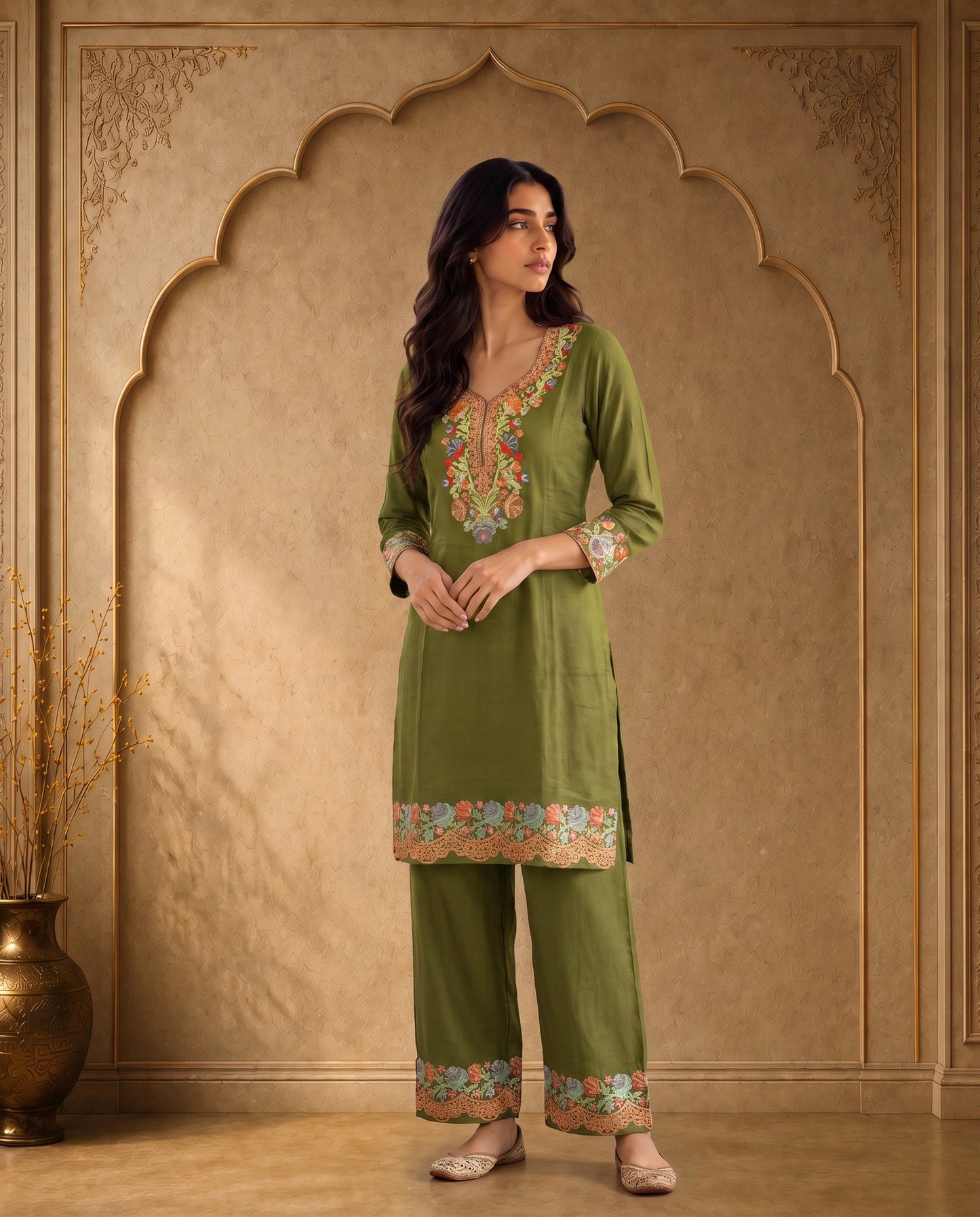 Zareen Royal Blue Embroidered Kurta Set