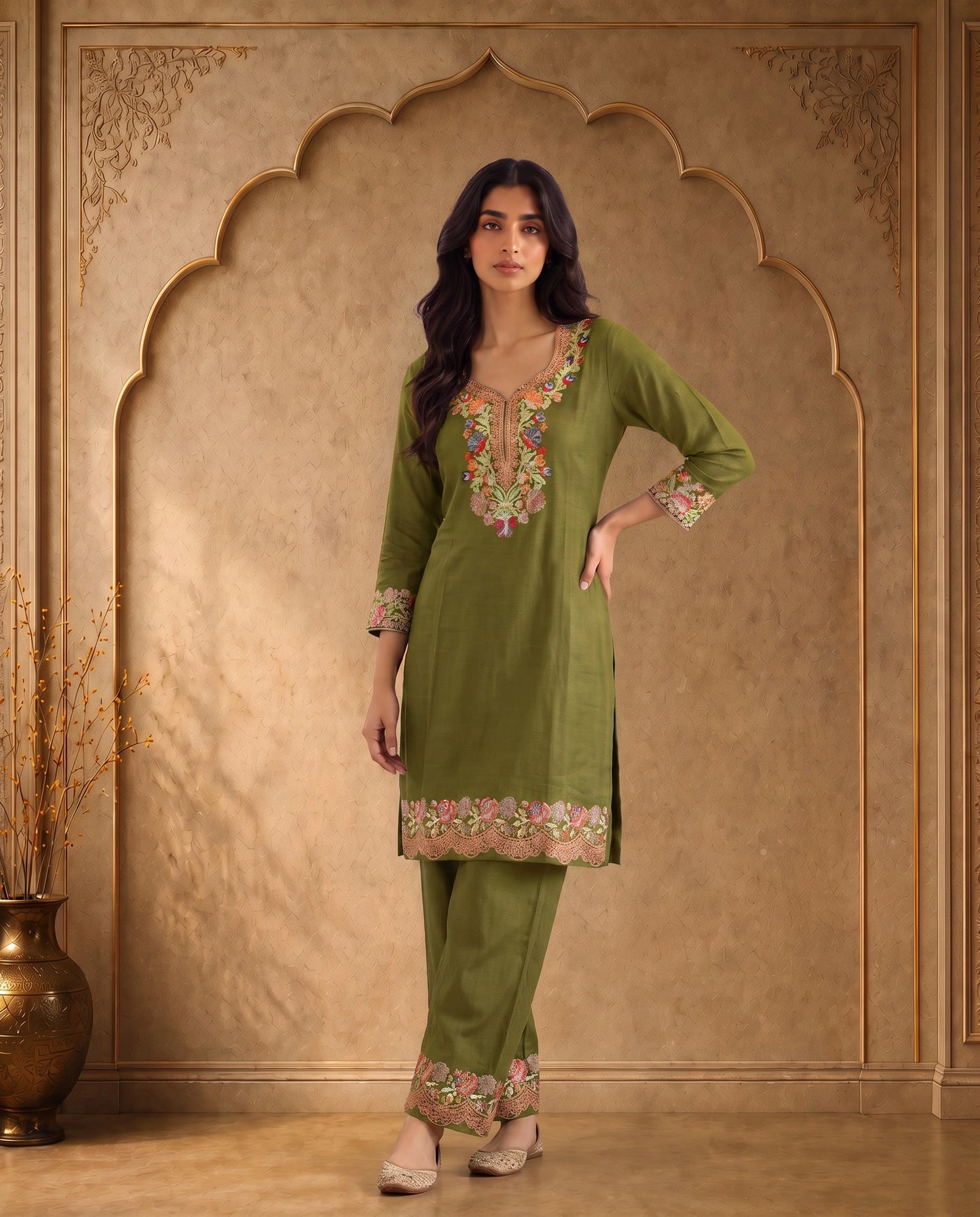 Zareen Royal Blue Embroidered Kurta Set