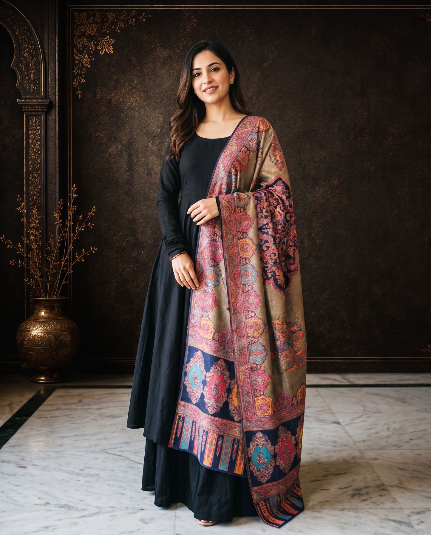 Royal Multicolor Heritage Moonlight Silk Dupatta