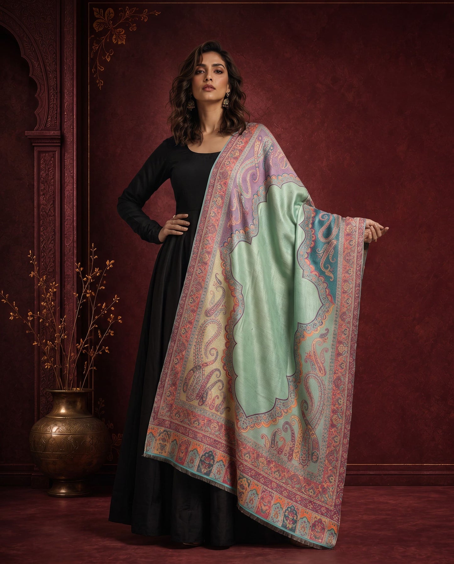 Moonlight Heritage Handwoven Pashmina Silk Dupatta