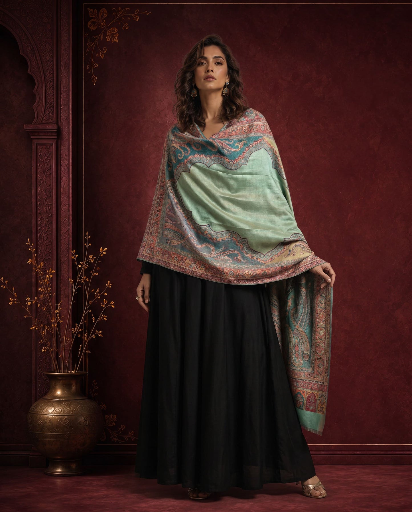 Moonlight Heritage Handwoven Pashmina Silk Dupatta