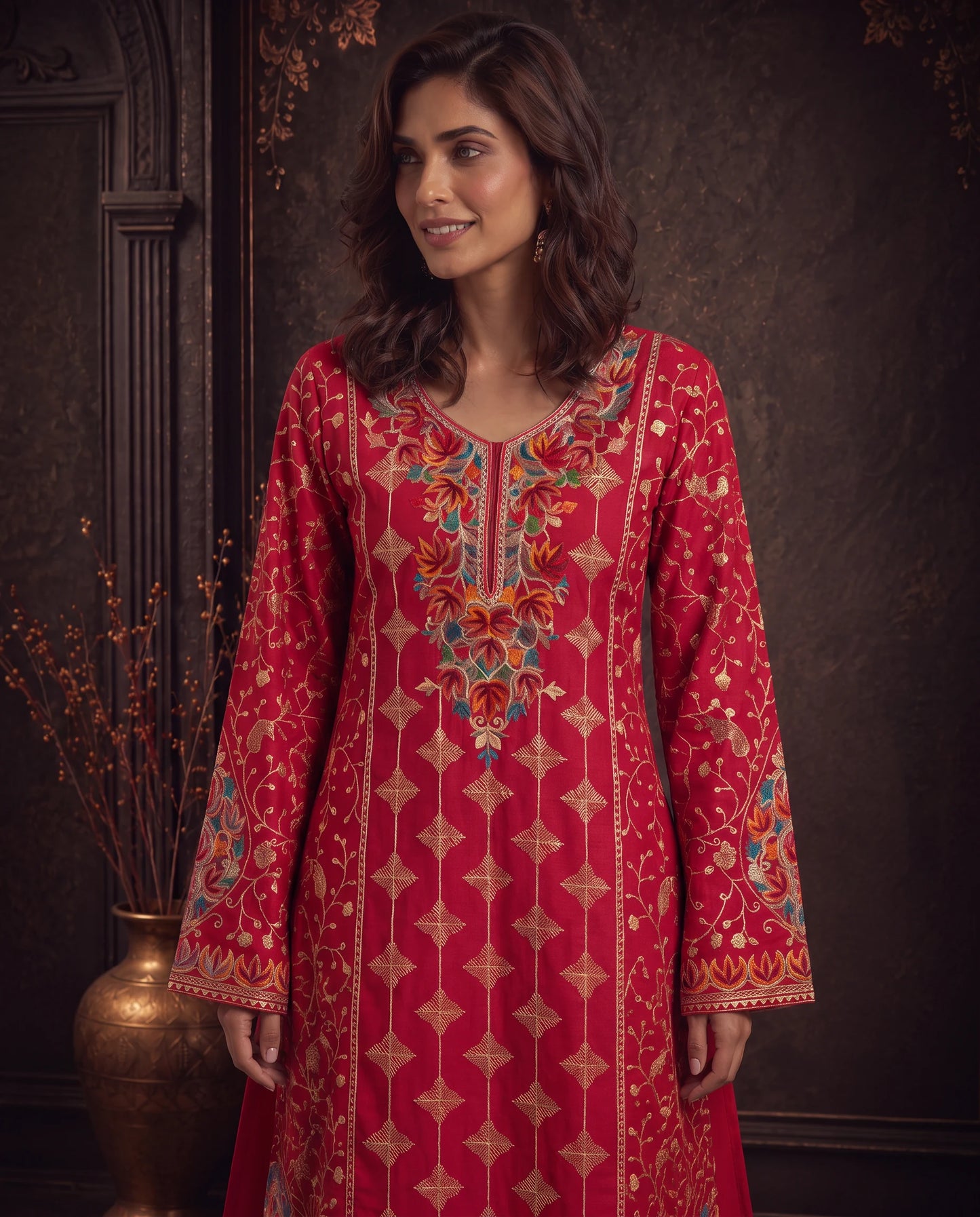 Afsana Lavender Purple Embroidered Pheran Set