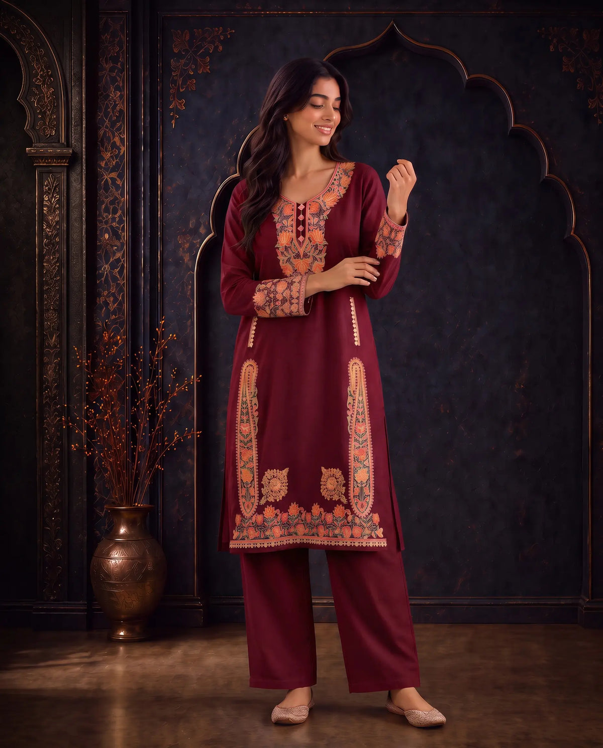 Zoya Embroidered Pheran Set