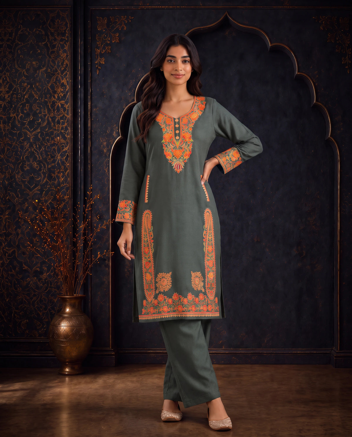 Zoya Embroidered Pheran Set