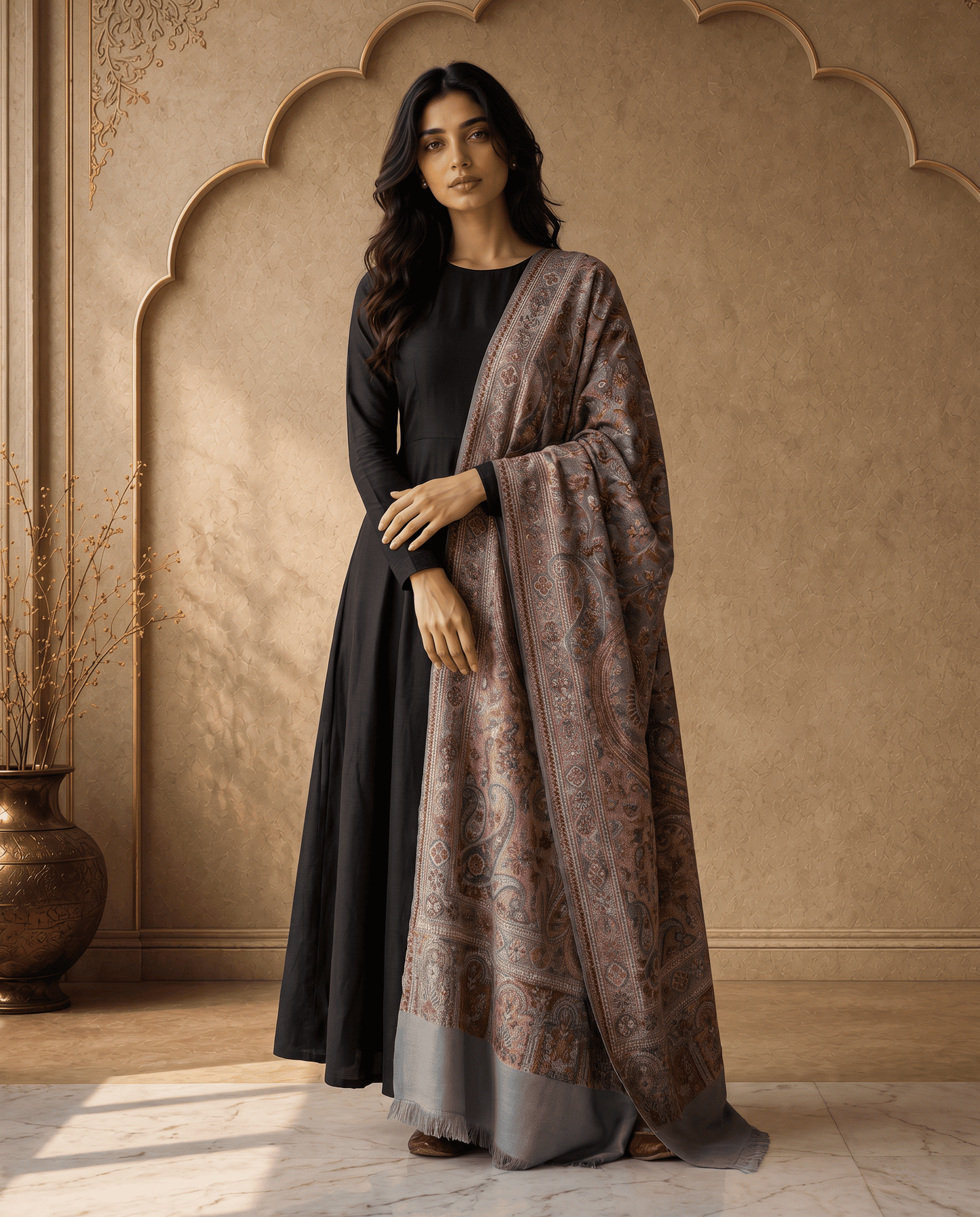 Royal Crimson Paisley Heritage Stole