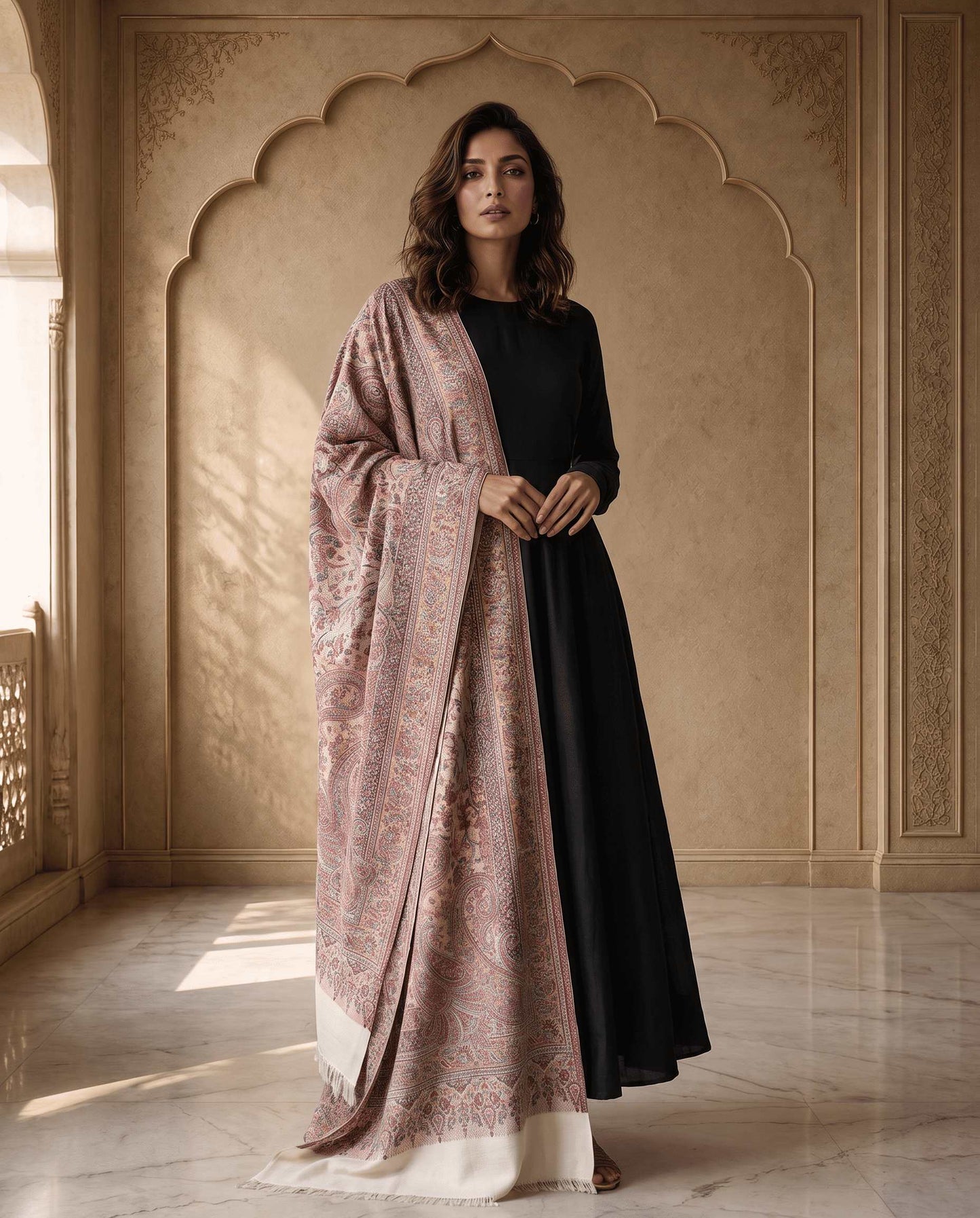 Royal Plum Paisley Jamavar Stole