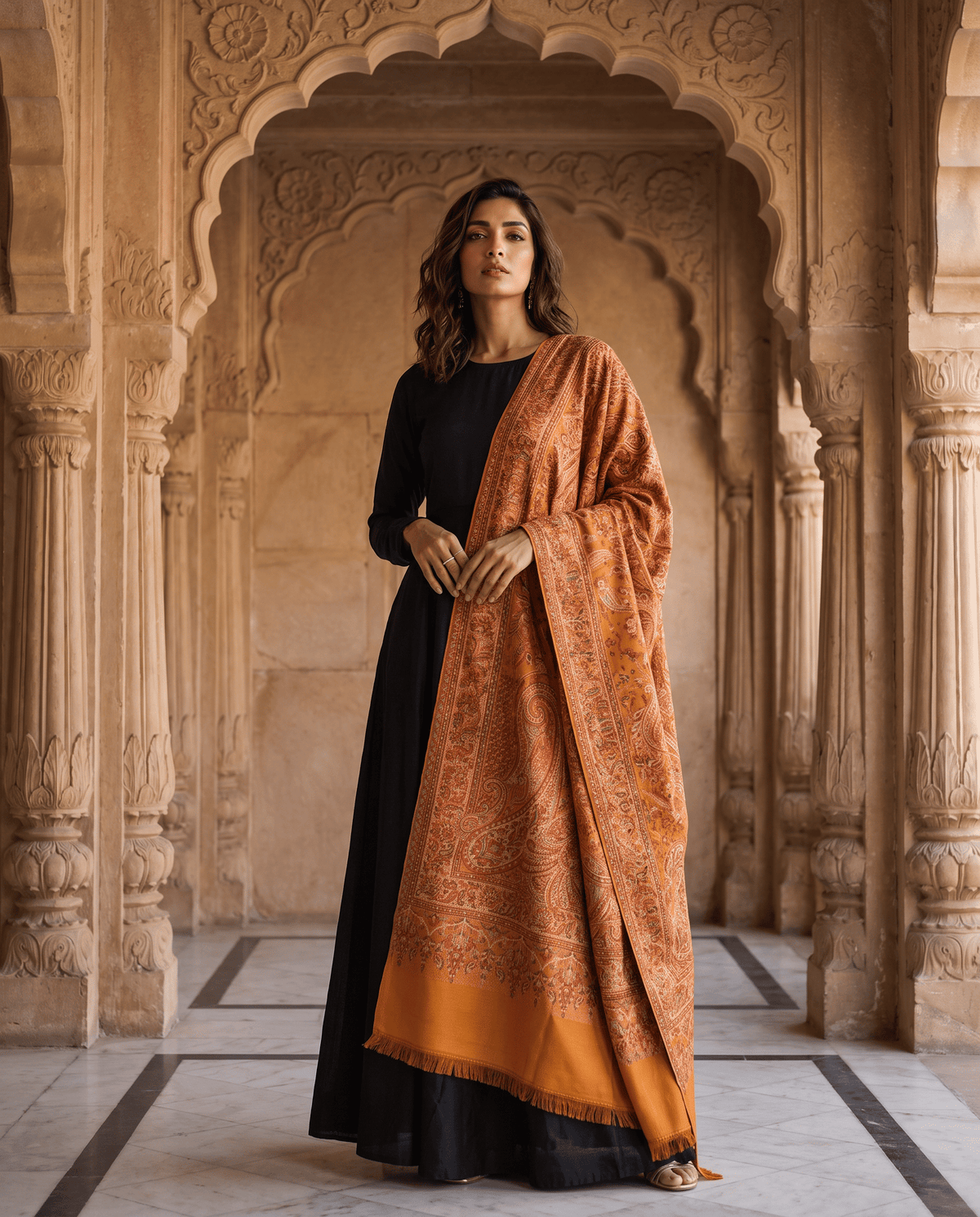 Royal Plum Paisley Jamavar Stole