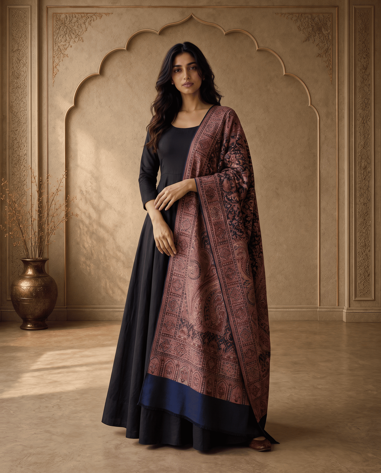 Royal Crimson Jamavar Shawl