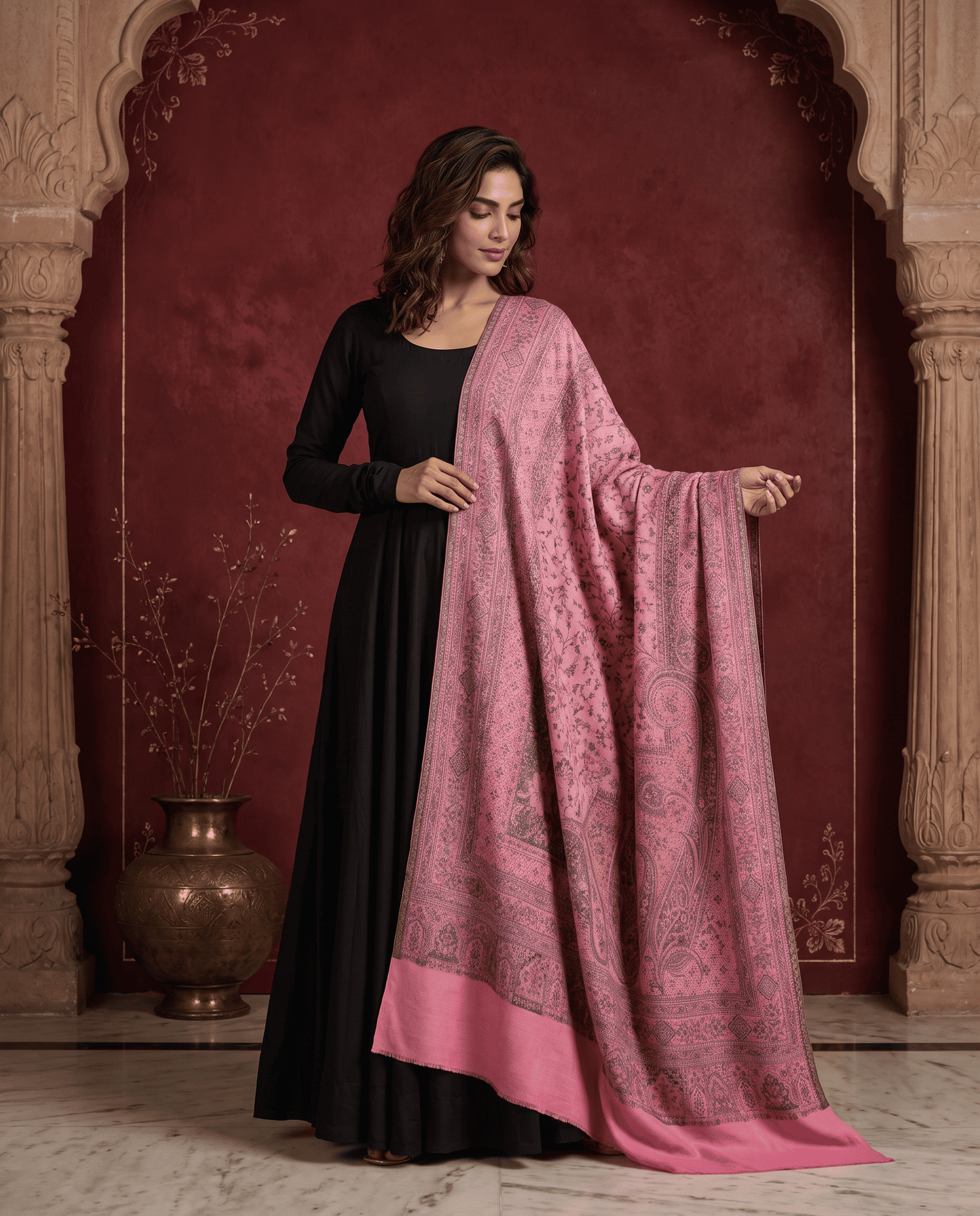 Royal Plum Paisley Heritage Shawl