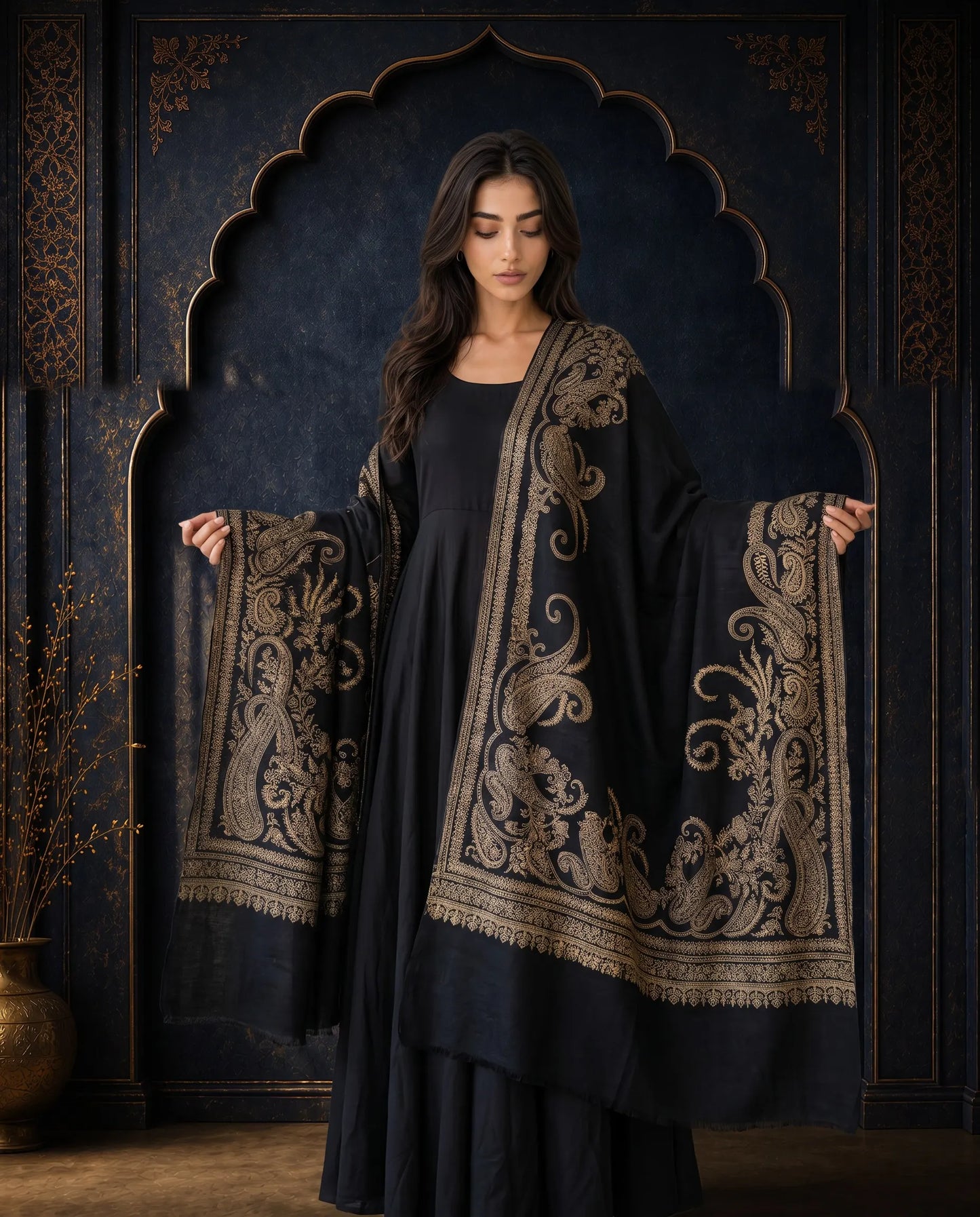 Ruby Royale Moonlight Reversible Zari Shawl