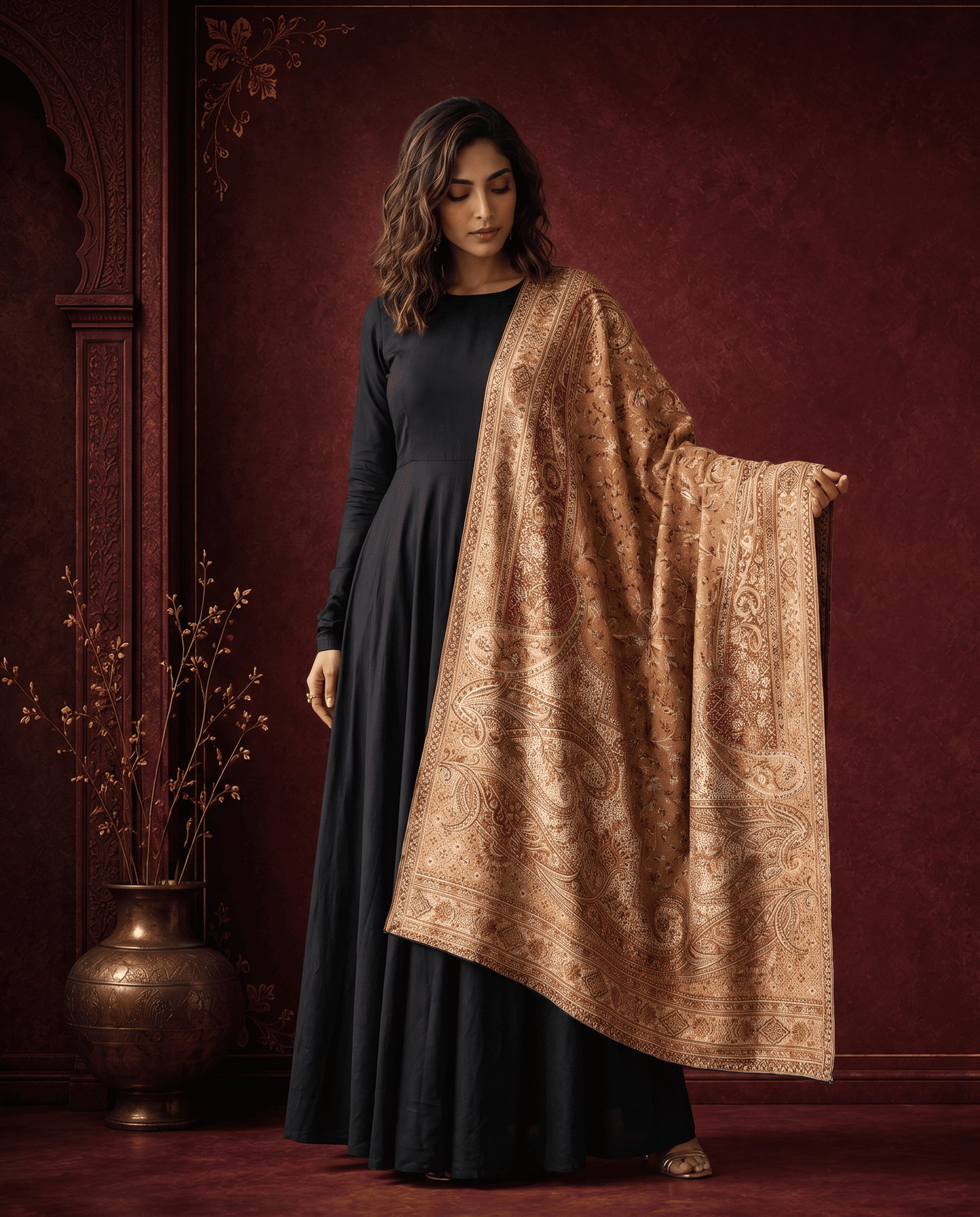 Royal Plum Paisley Heritage Shawl