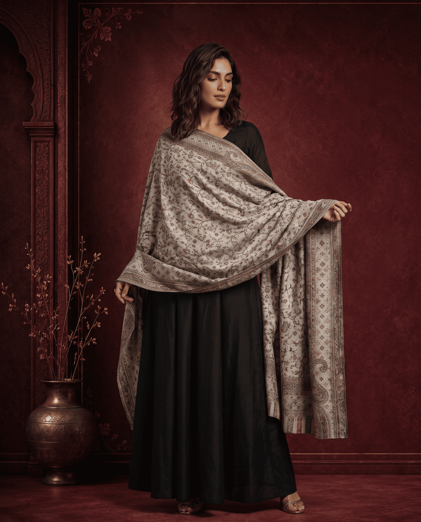 Royal Plum Paisley Heritage Shawl