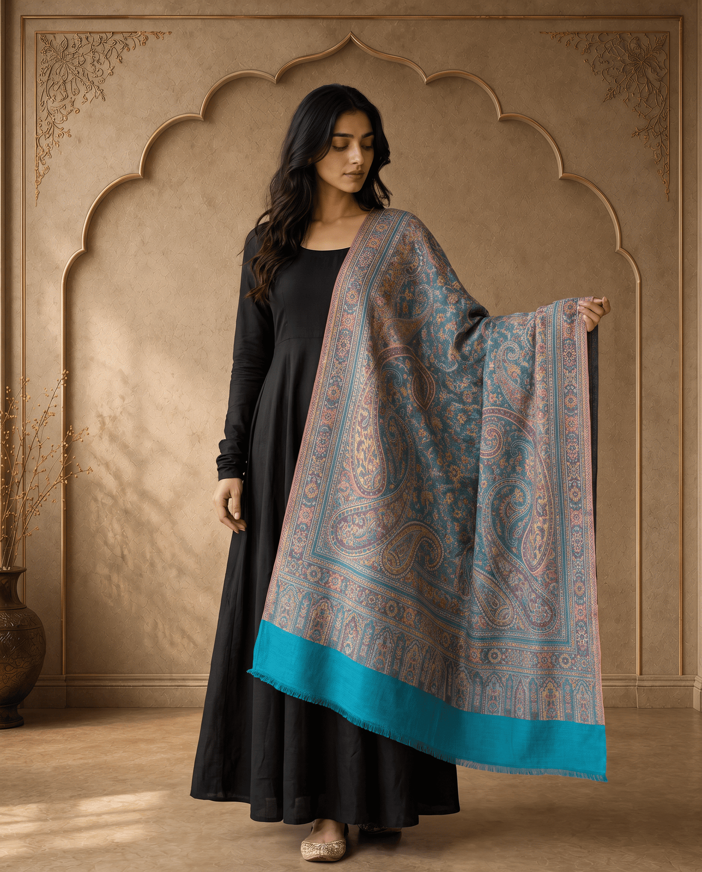 Royal Crimson Paisley Heritage Stole