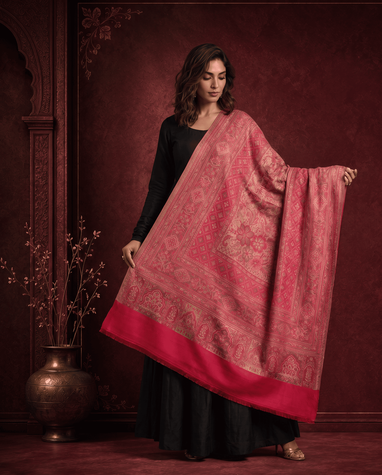 Royal Plum Paisley Heritage Shawl